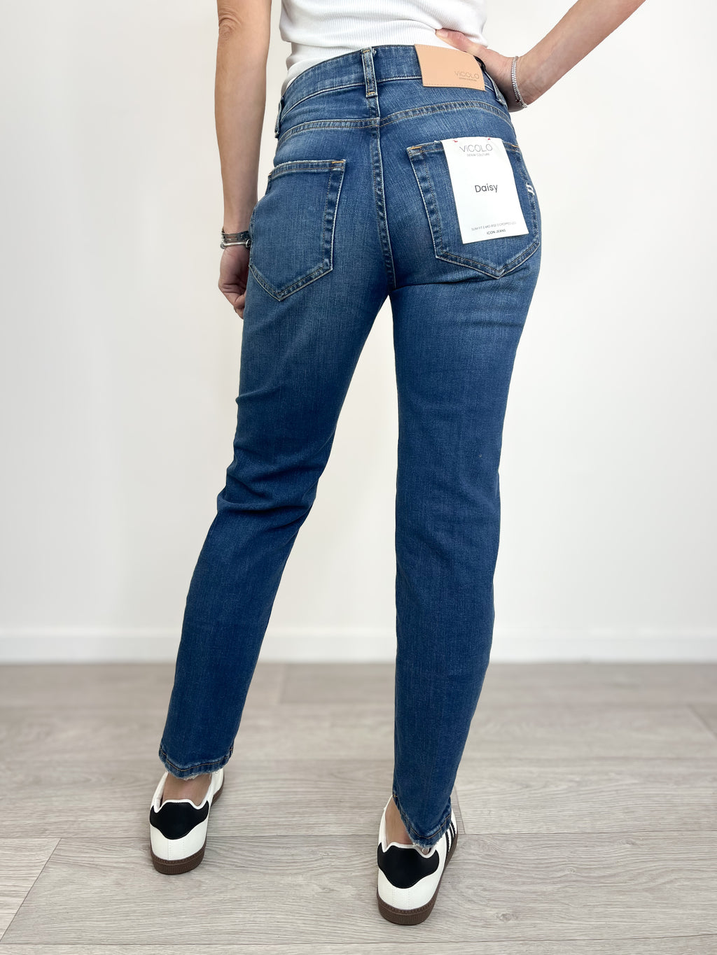 Vicolo - Jeans Daisy a sigaretta cropped - Blu