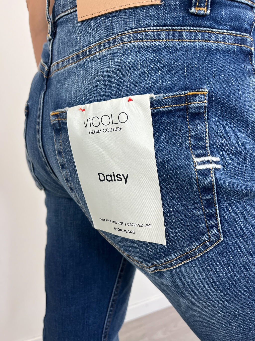 Vicolo - Jeans Daisy a sigaretta cropped - Blu