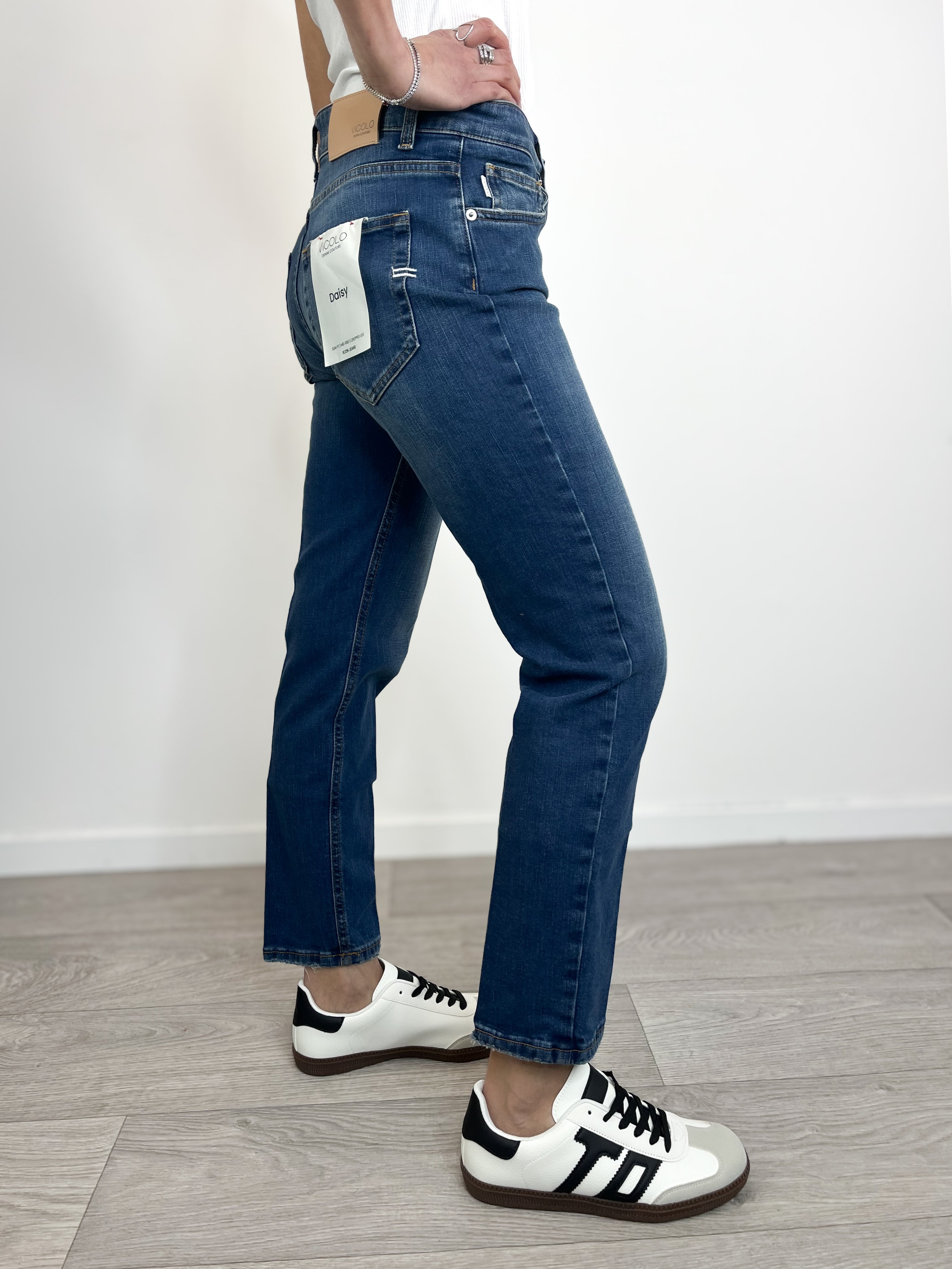 Vicolo - Jeans Daisy a sigaretta cropped - Blu