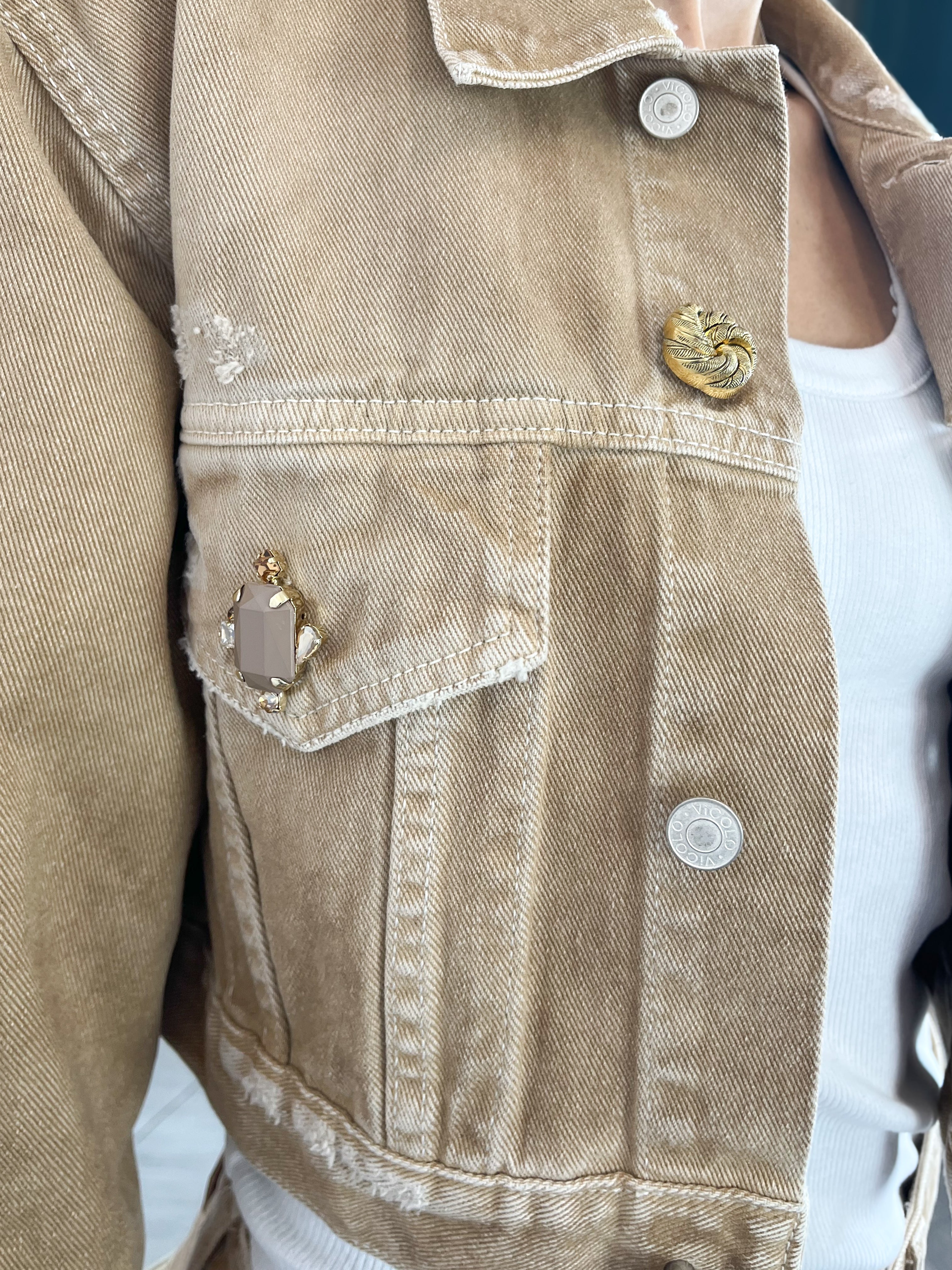 Vicolo - Giubbottino Joanna in denim - Beige