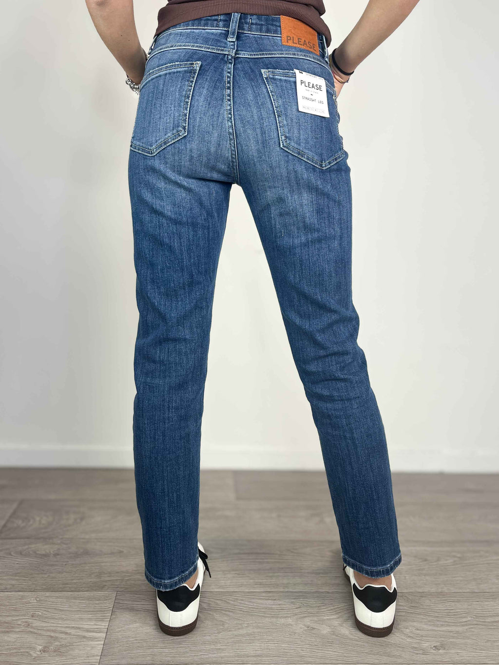 Please - Denim a sigaretta elasticizzato - Blu