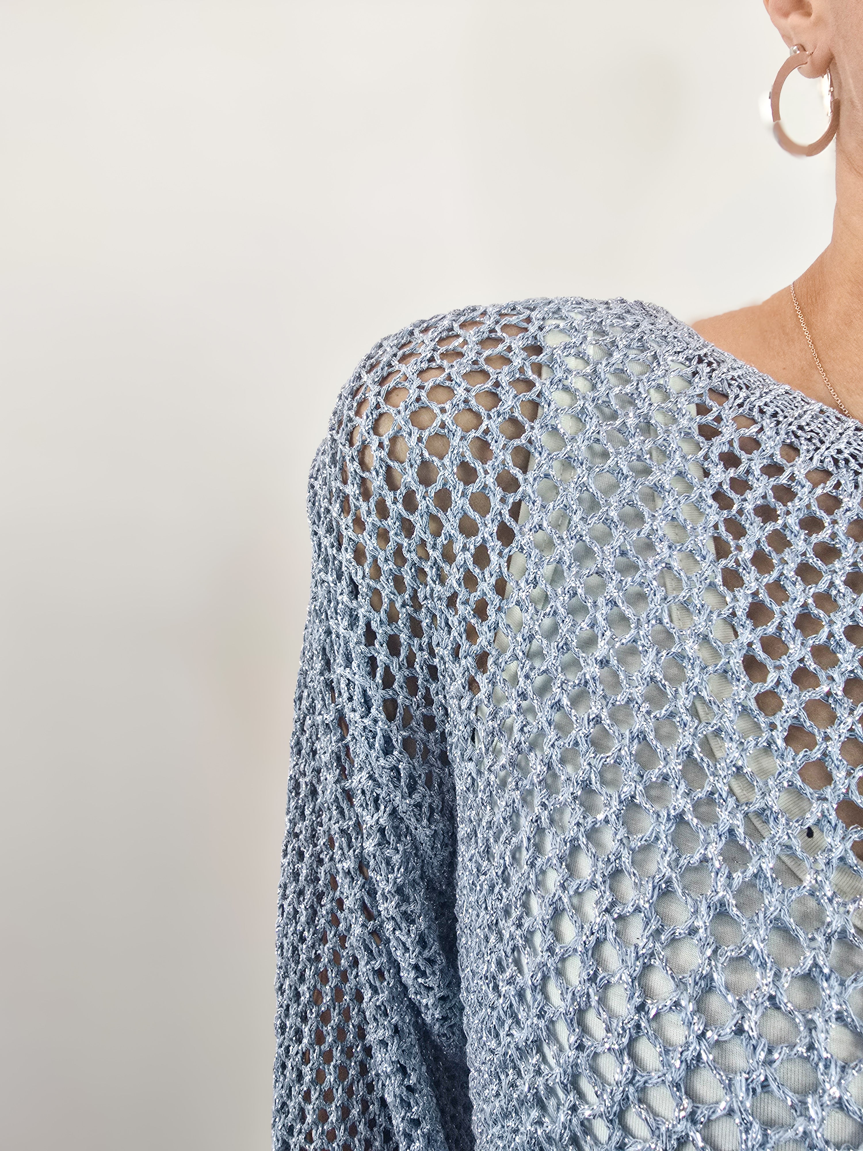 kontatto maglia a rete azzurra