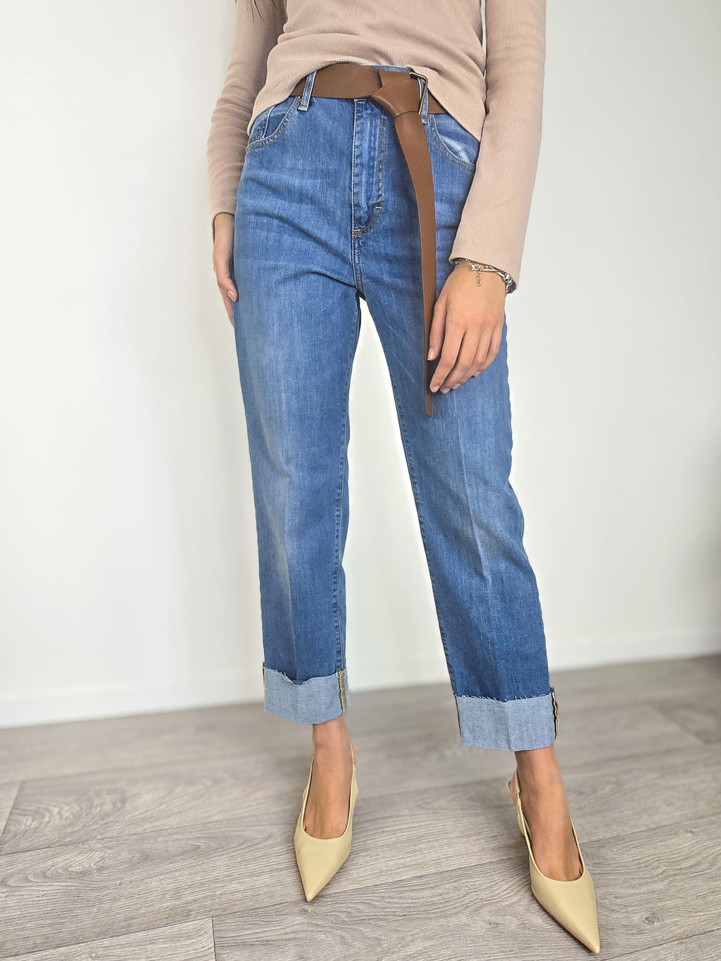 haveone jeans blu mandy indossato