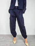 Kikisix - Pantalone cargo con elastico - BluKIKISIX