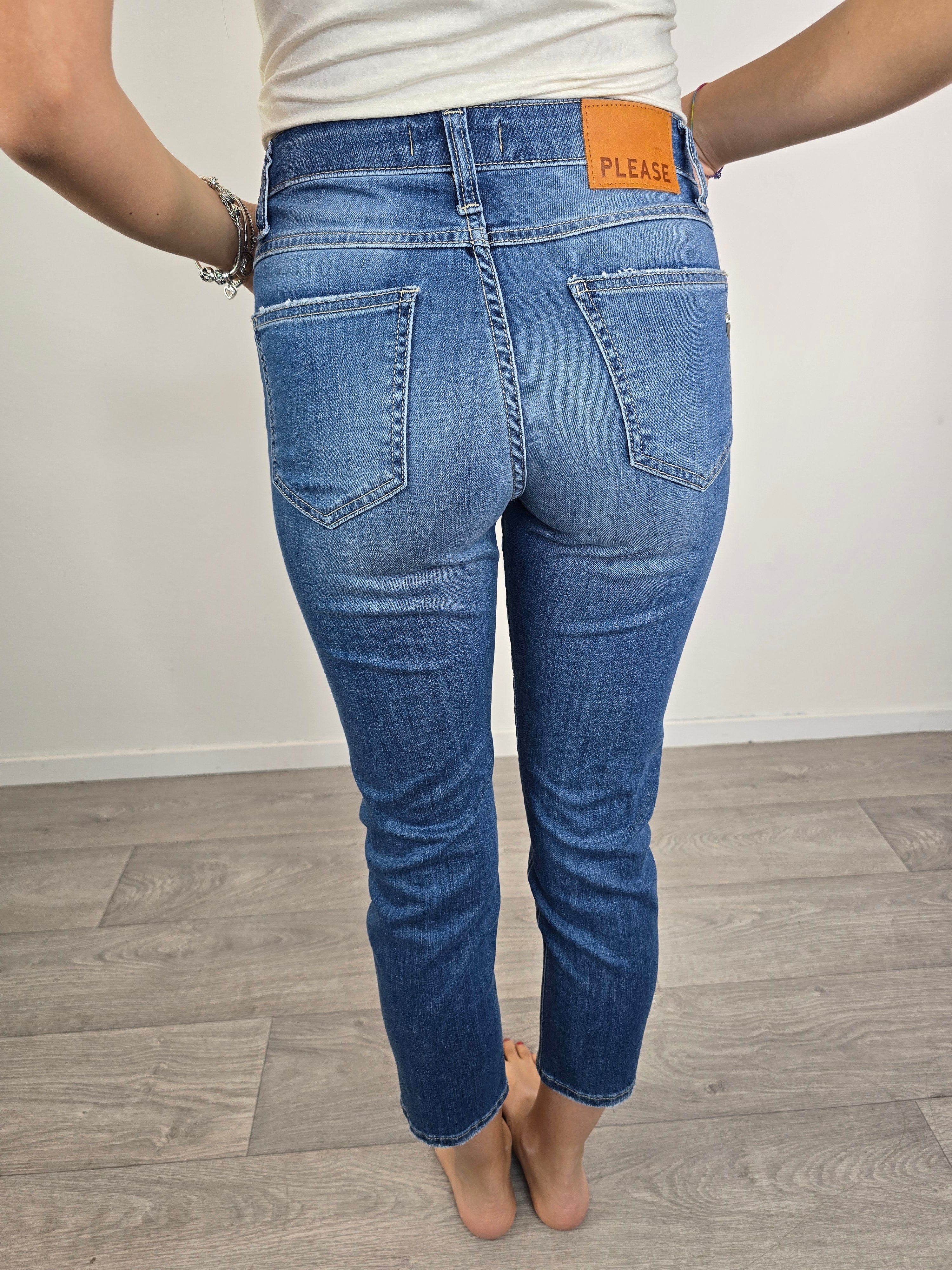 Please denim blu retro skinny