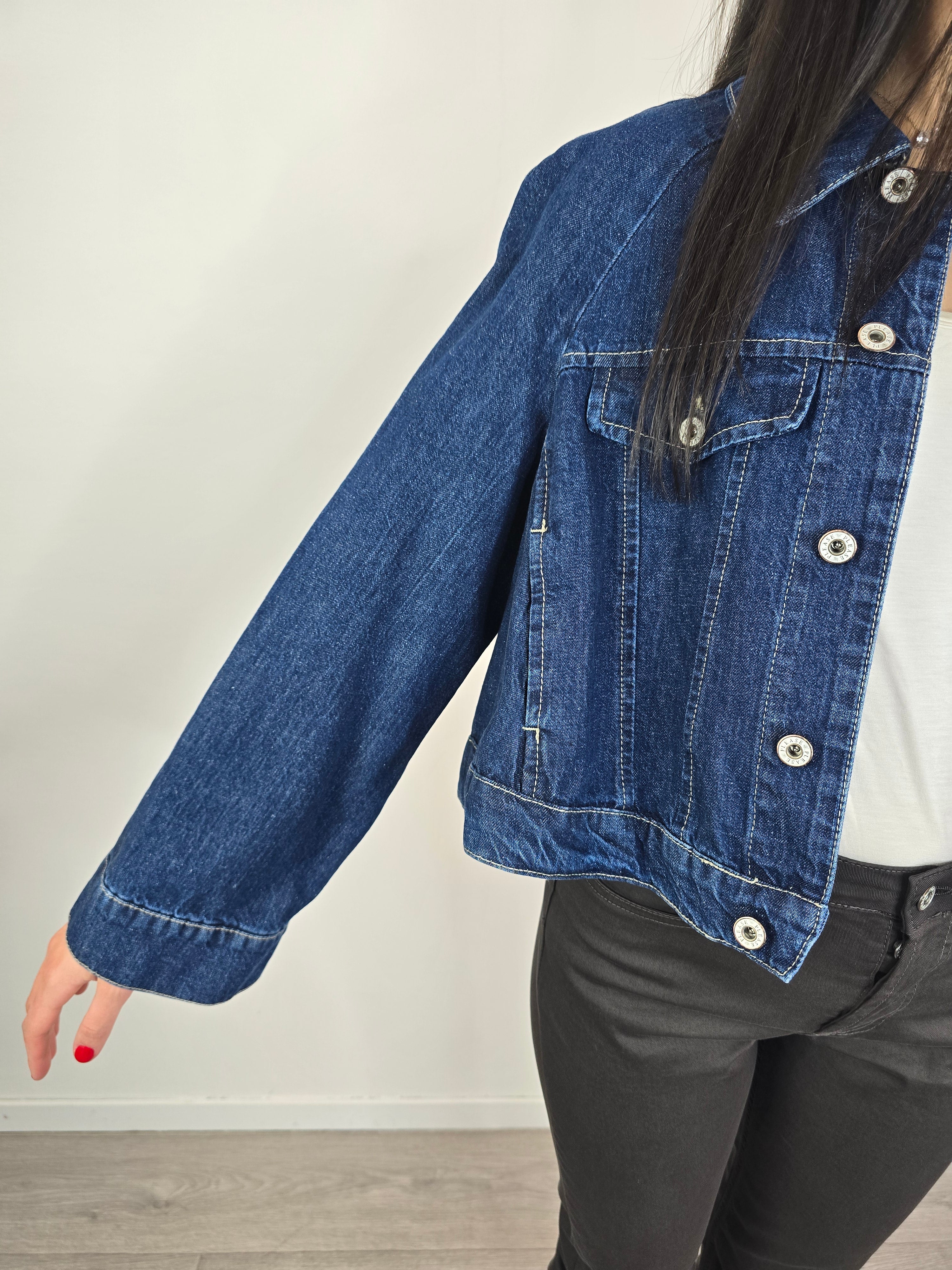 Please giubbino in denim 2026 PE manica svasata