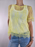 please blusa in pizzo giallo