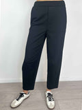 Please - Pantalone baggy in viscosa con elastico - Nero