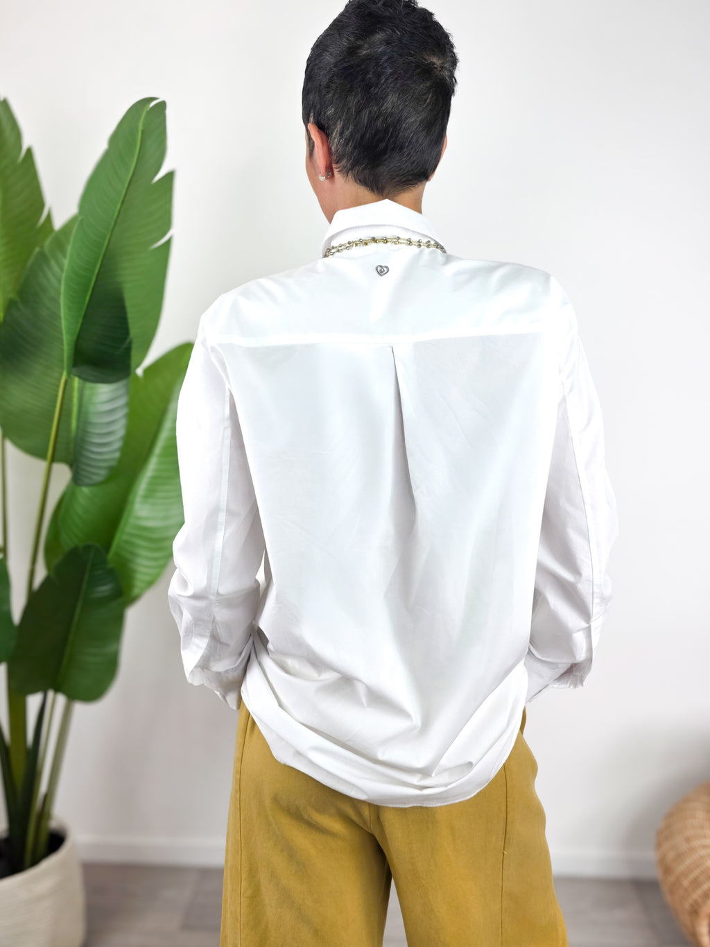 Please - Camicia over in cotone - Bianco