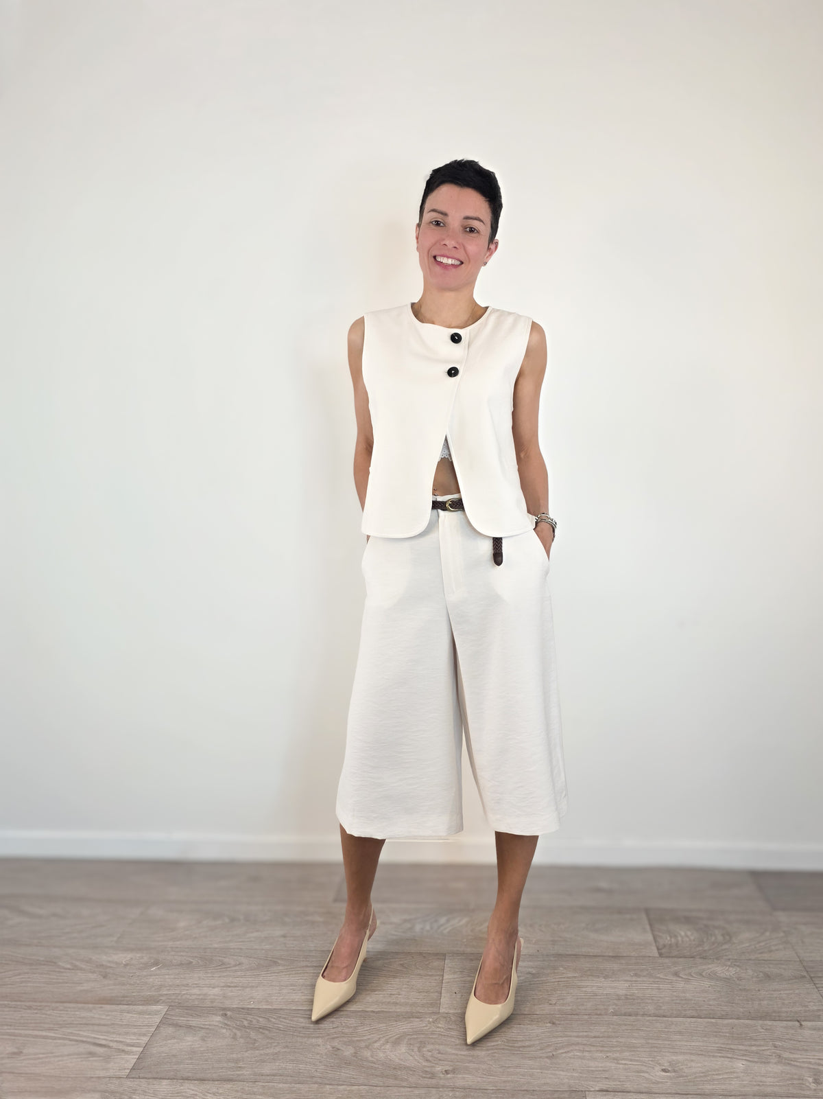 Haveone - Gilet con chiusura asimmetrica - Burro