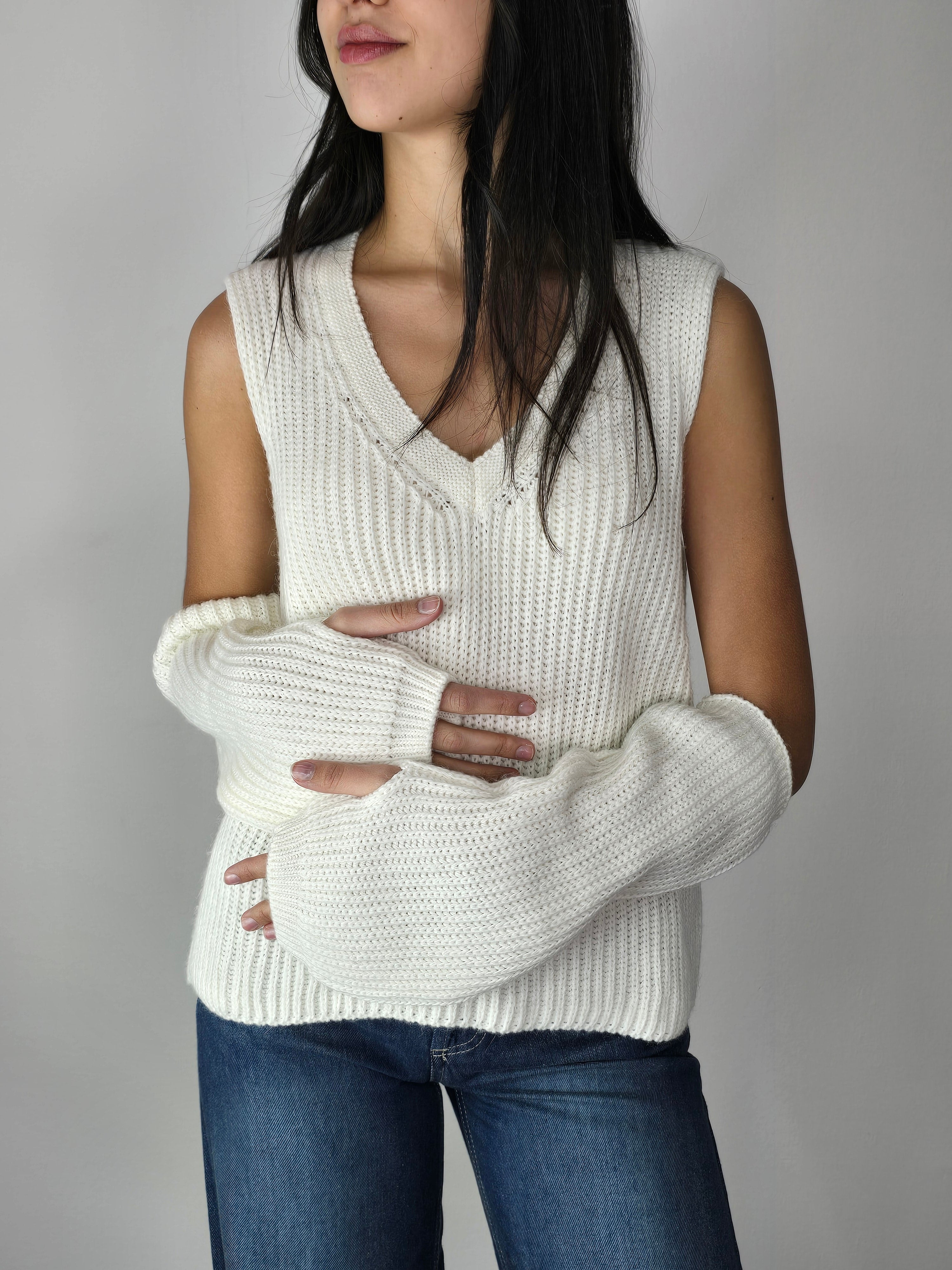 gilet con manicotti panna kikisix FW 25