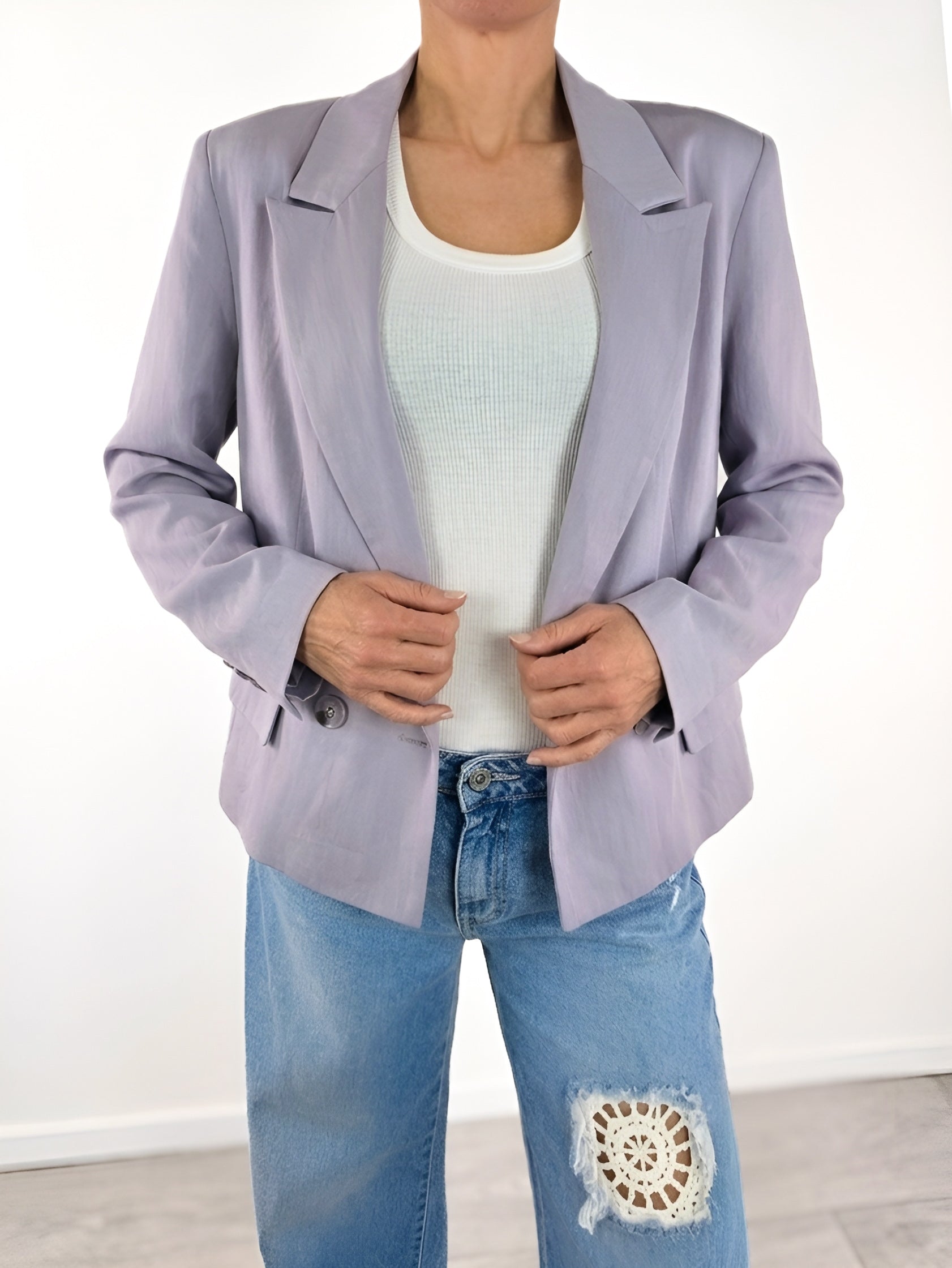You Decide - Blazer cropped doppiopetto - Glicine
