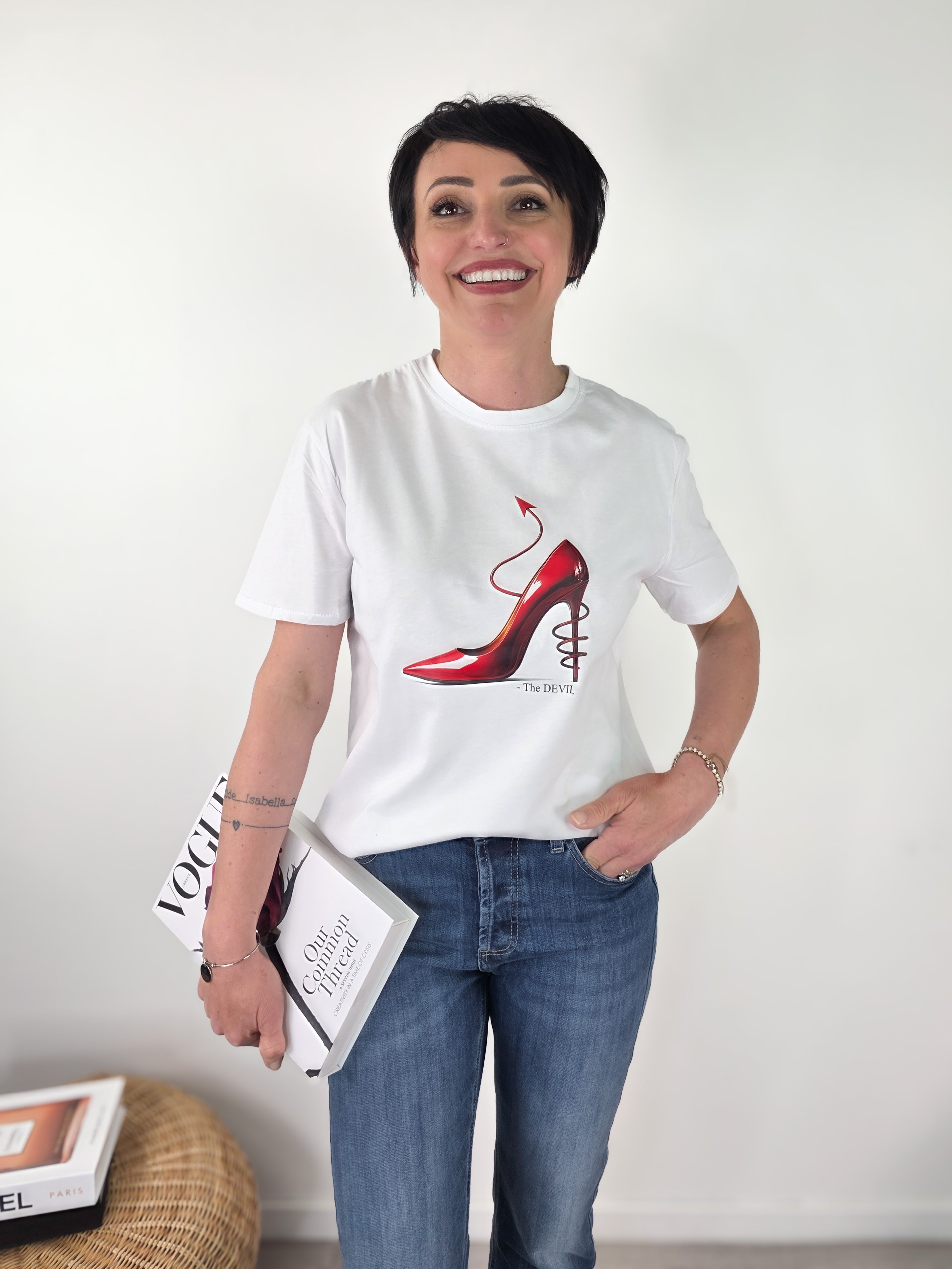 Kikisix - T-shirt "The Devil - Bianco