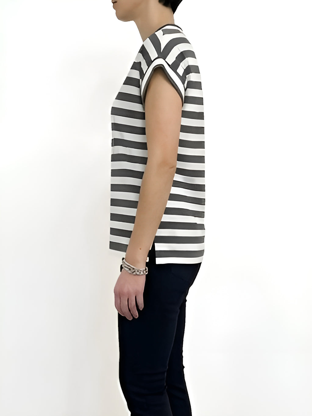 Vicolo - T-shirt a scatola righe - Antracite