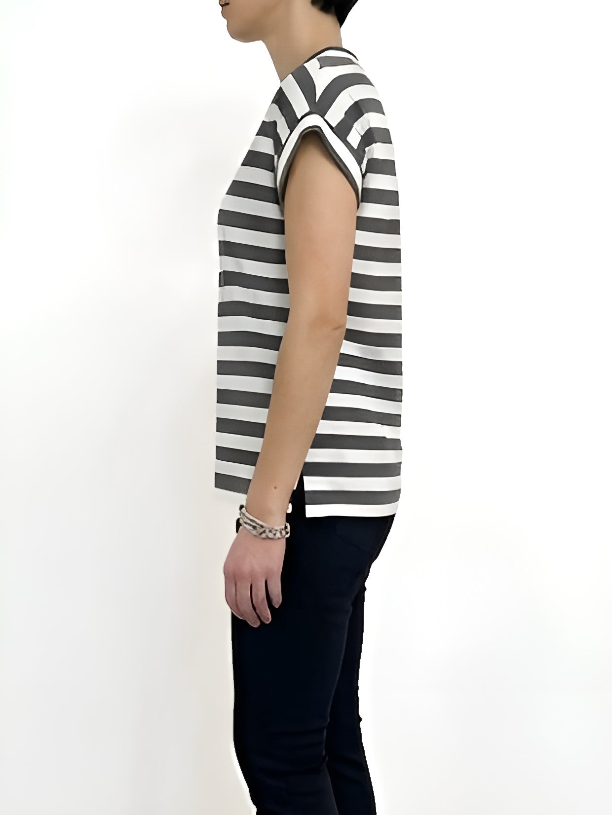 Vicolo - T-shirt a scatola righe - Antracite