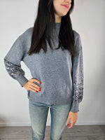 Maglioncino con paillettes Grigio - Kikisix