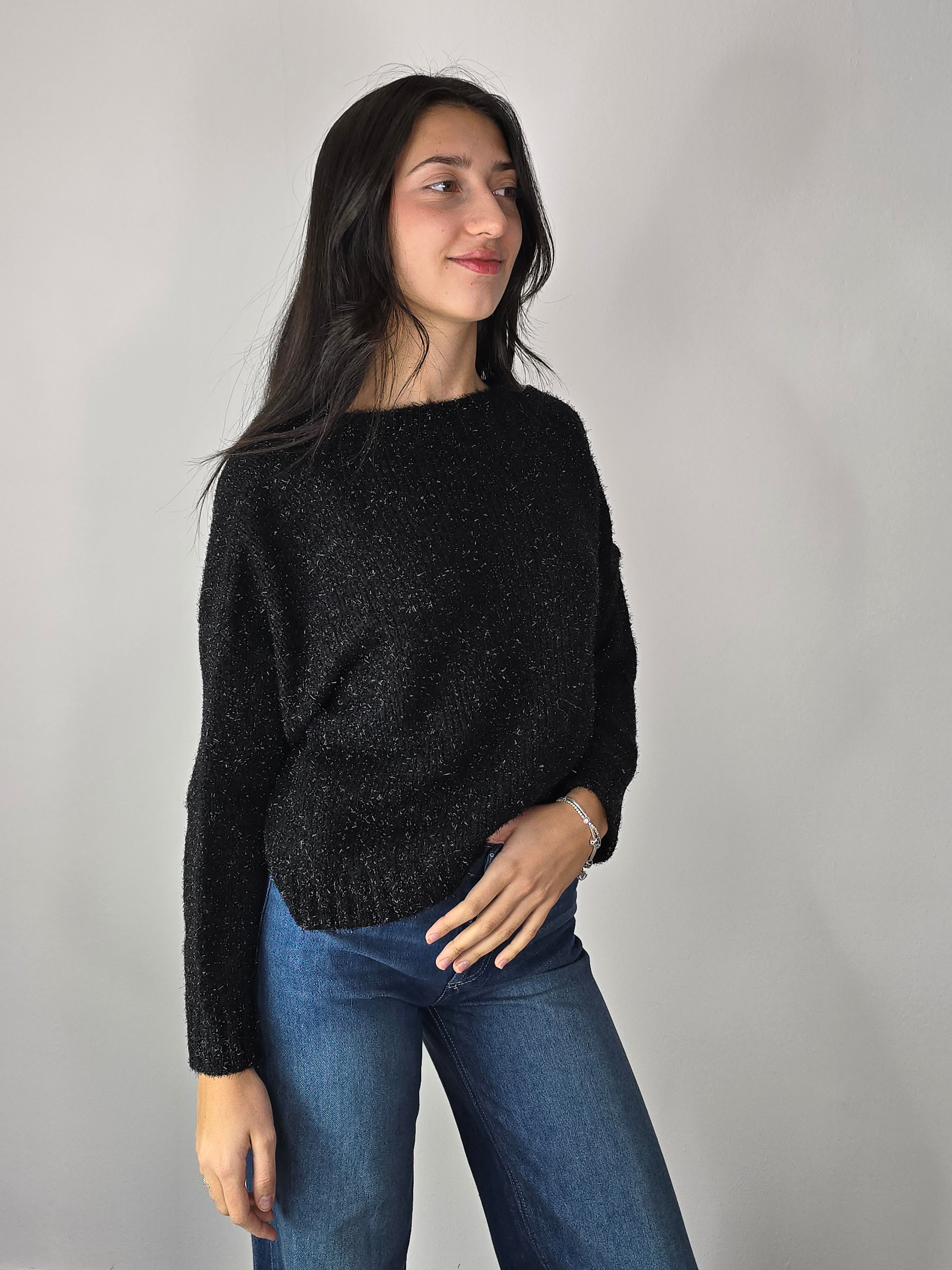 maglione lurex FW nero Kikisix