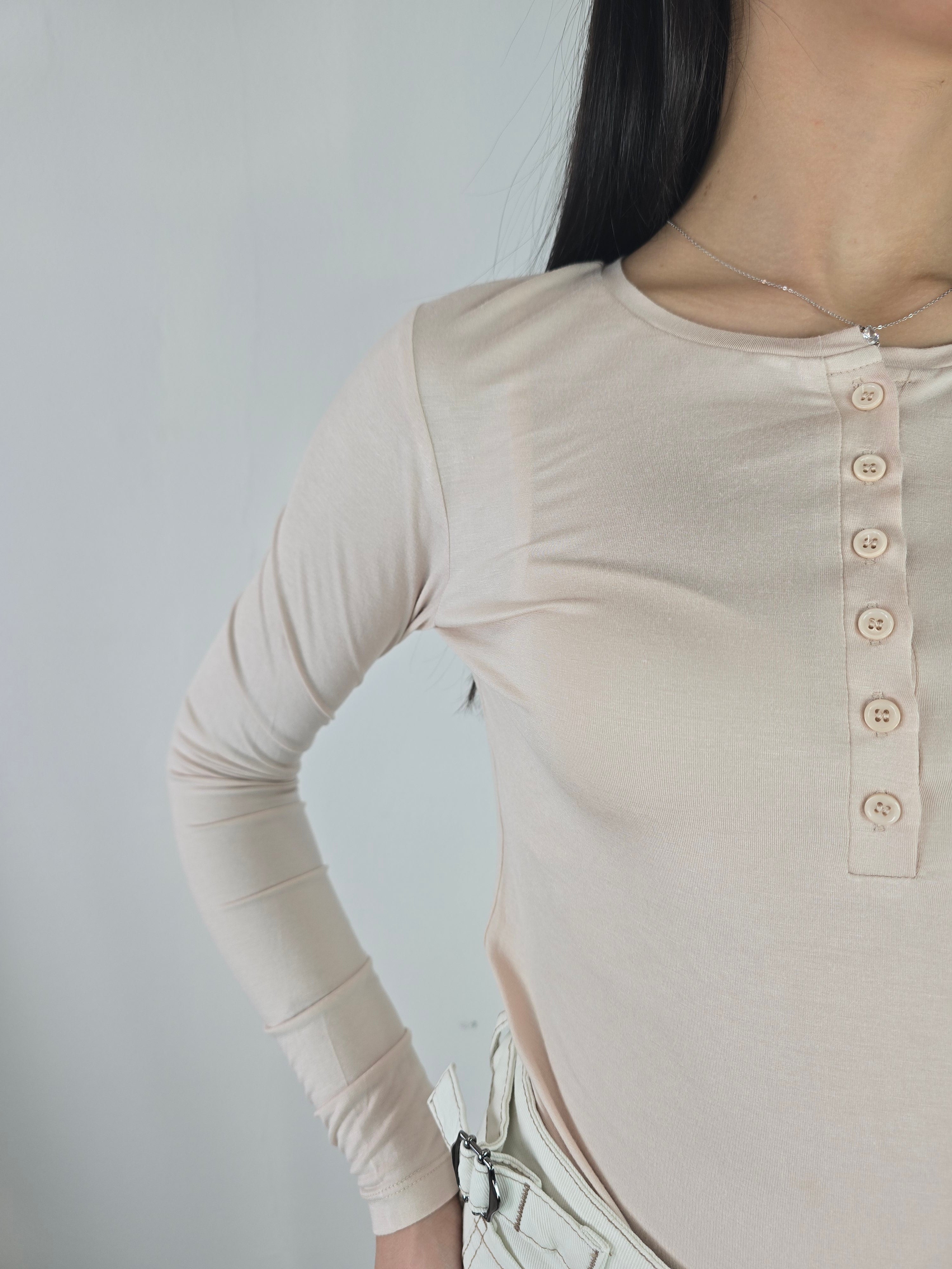 You Decide - Maglia serafino - Nude