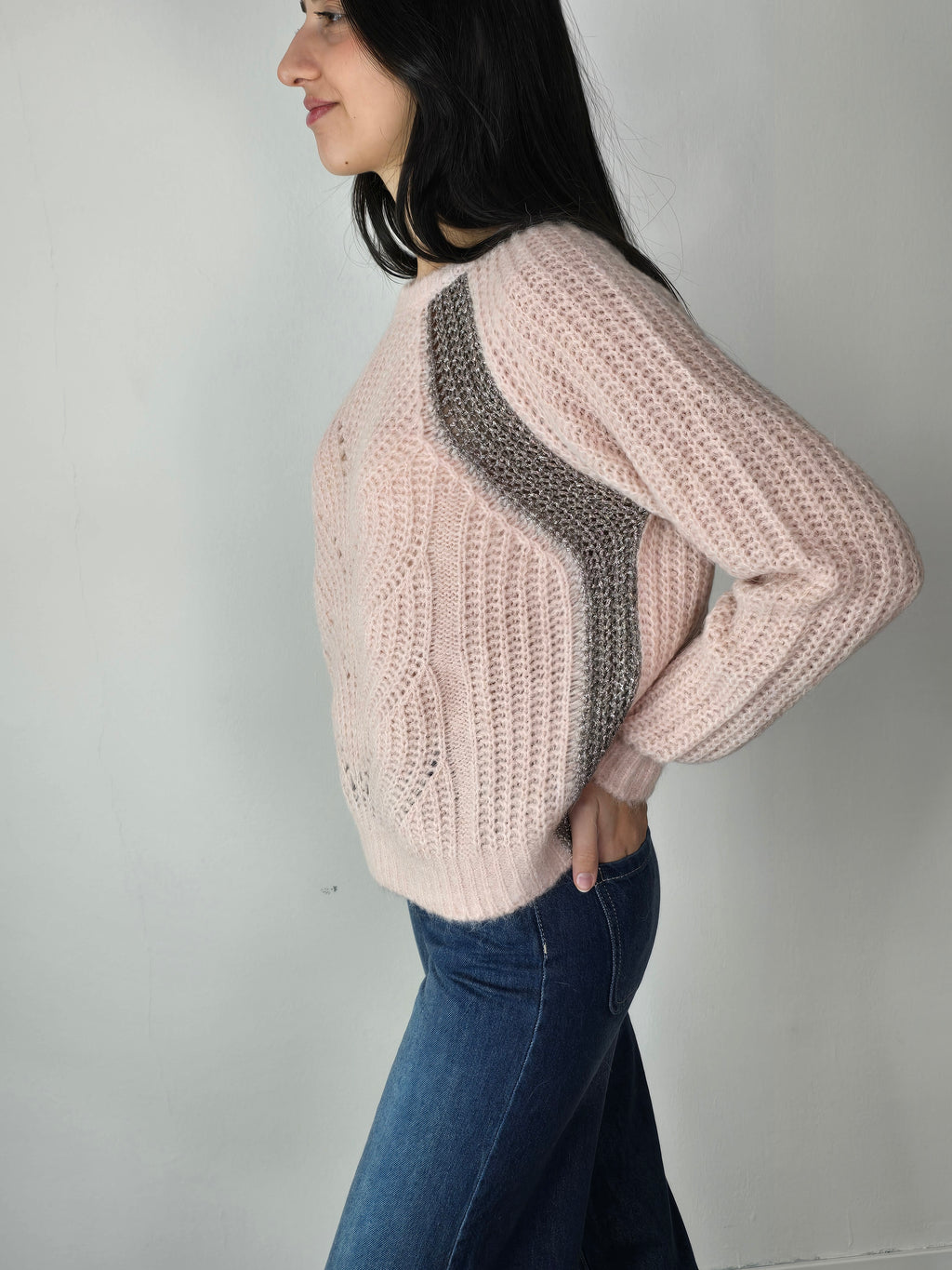 Maglione con lurex Rosa - Tensione In