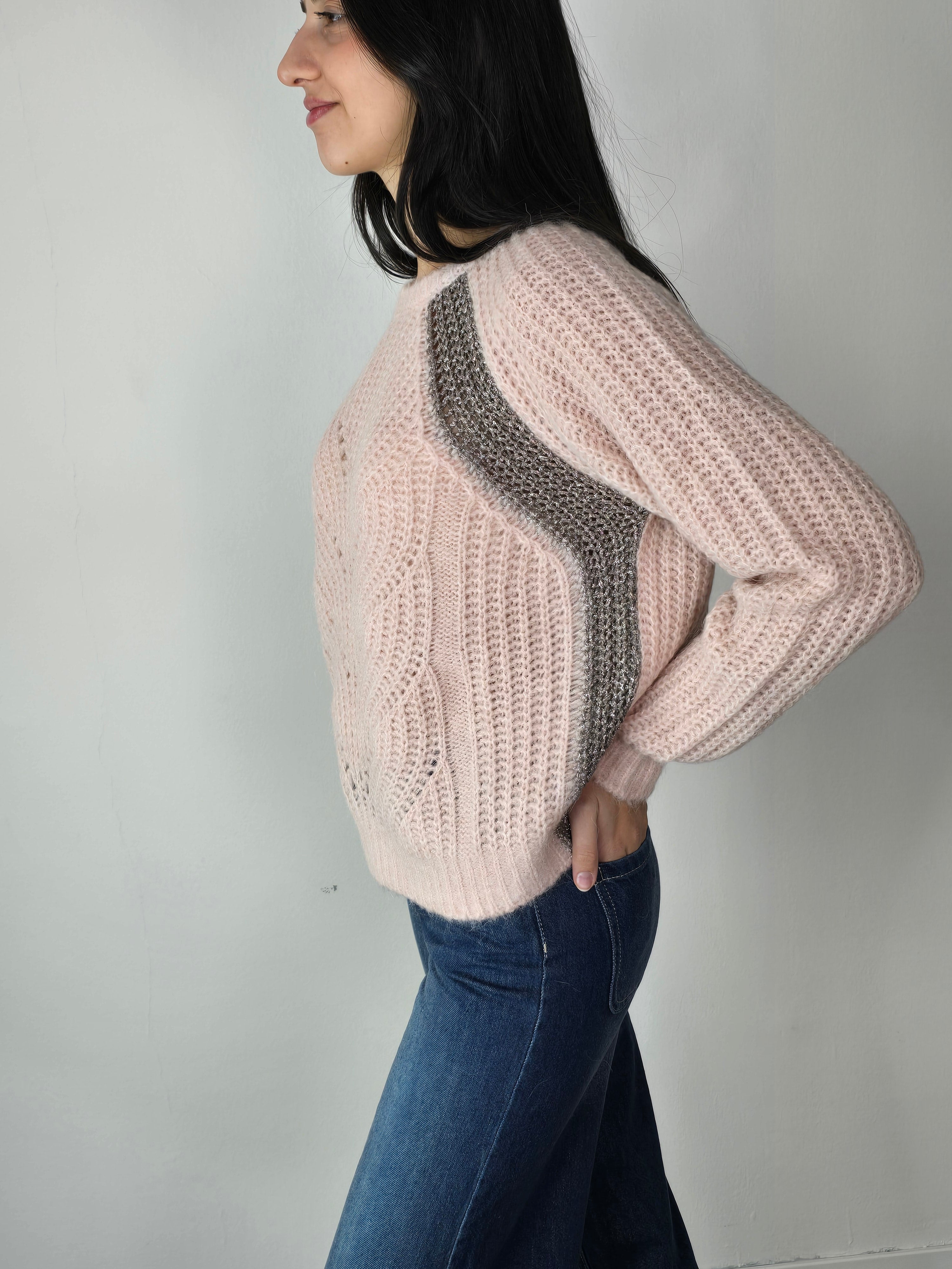 Maglione con lurex Rosa - Tensione In