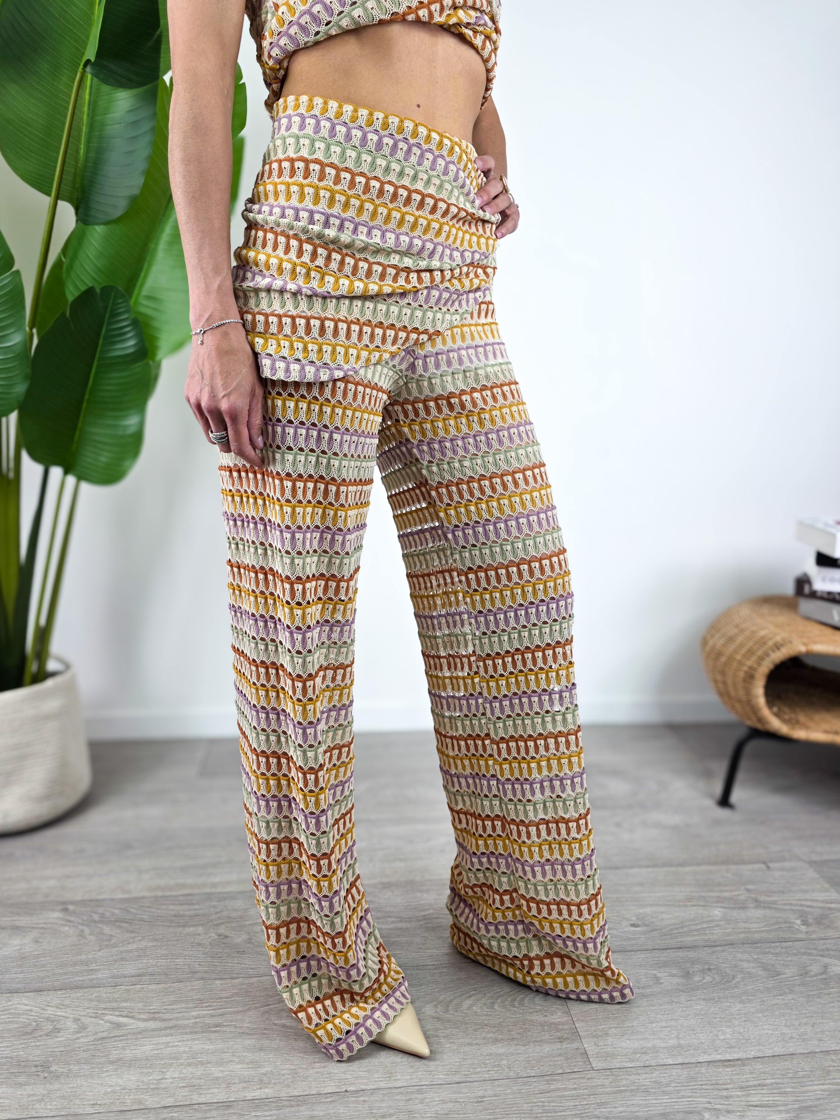 Saiph - Pantalone con elastico in fantasia - Multicolor