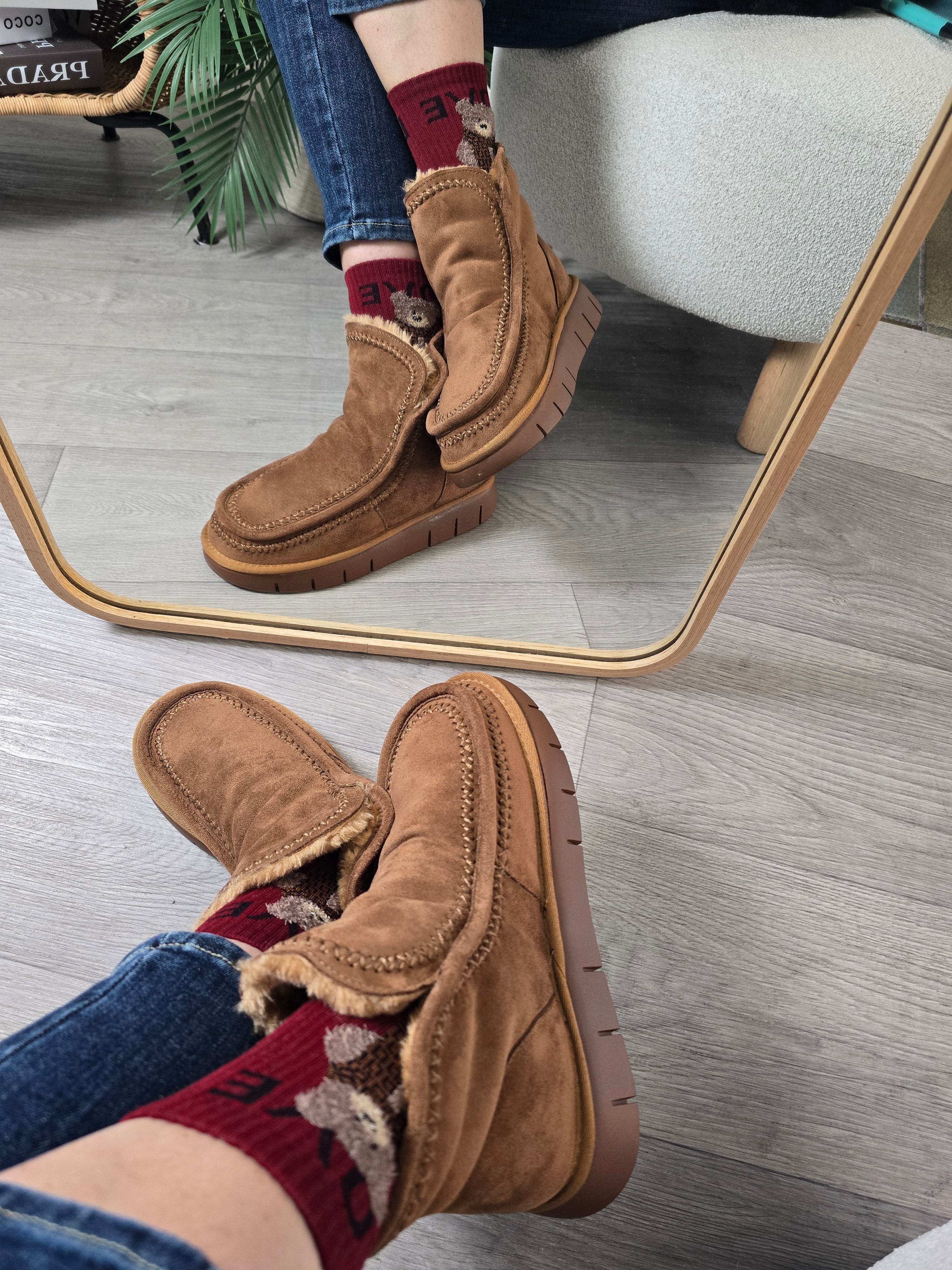 stivaletto con pelliccia