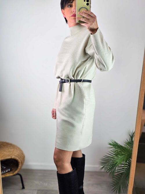 Abito con cintura Beige - KikisixSOPRAKIKISIX - Abito con cintura - Sabrina Shopping Therapy