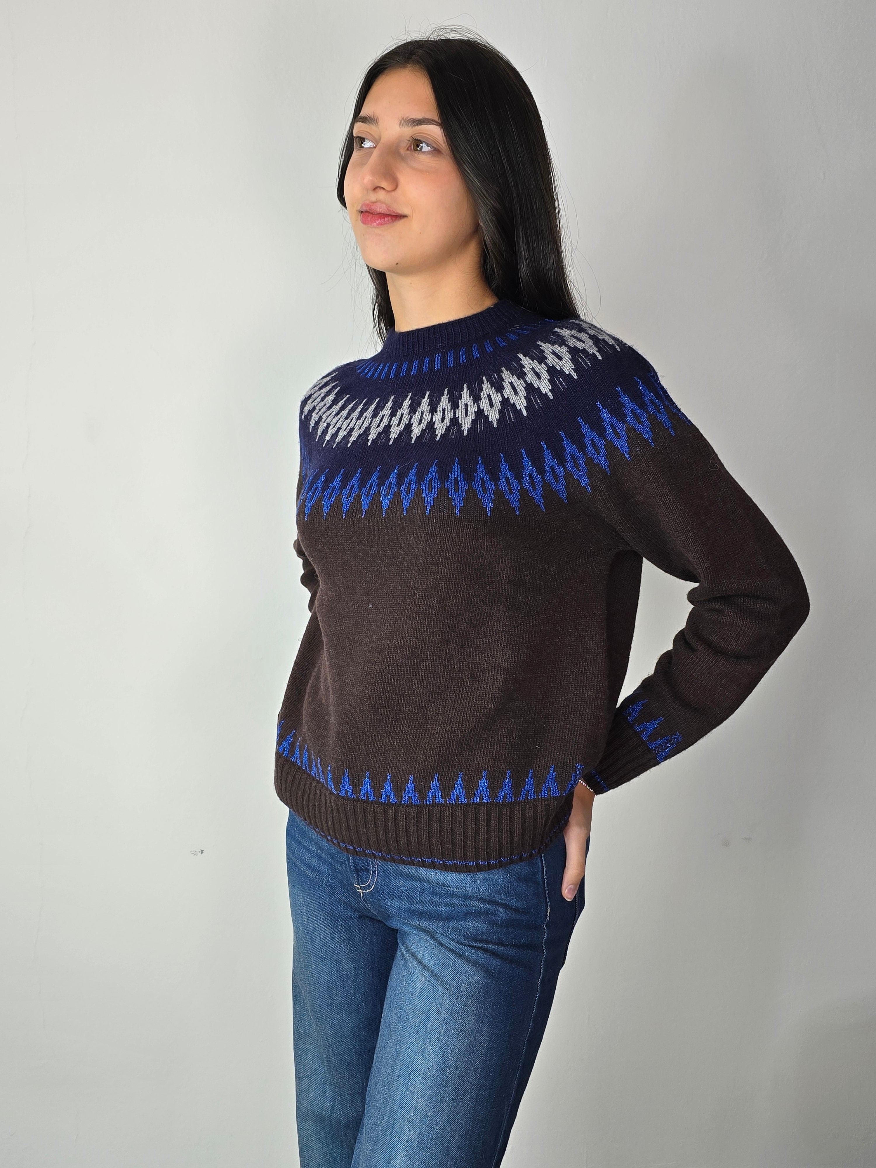 maglione nordico tensione in moro FW 25