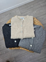 Cardigan con bottoni gioiello Antracite - Kikisix