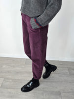 Pantalone in velluto Prugna - Kontatto