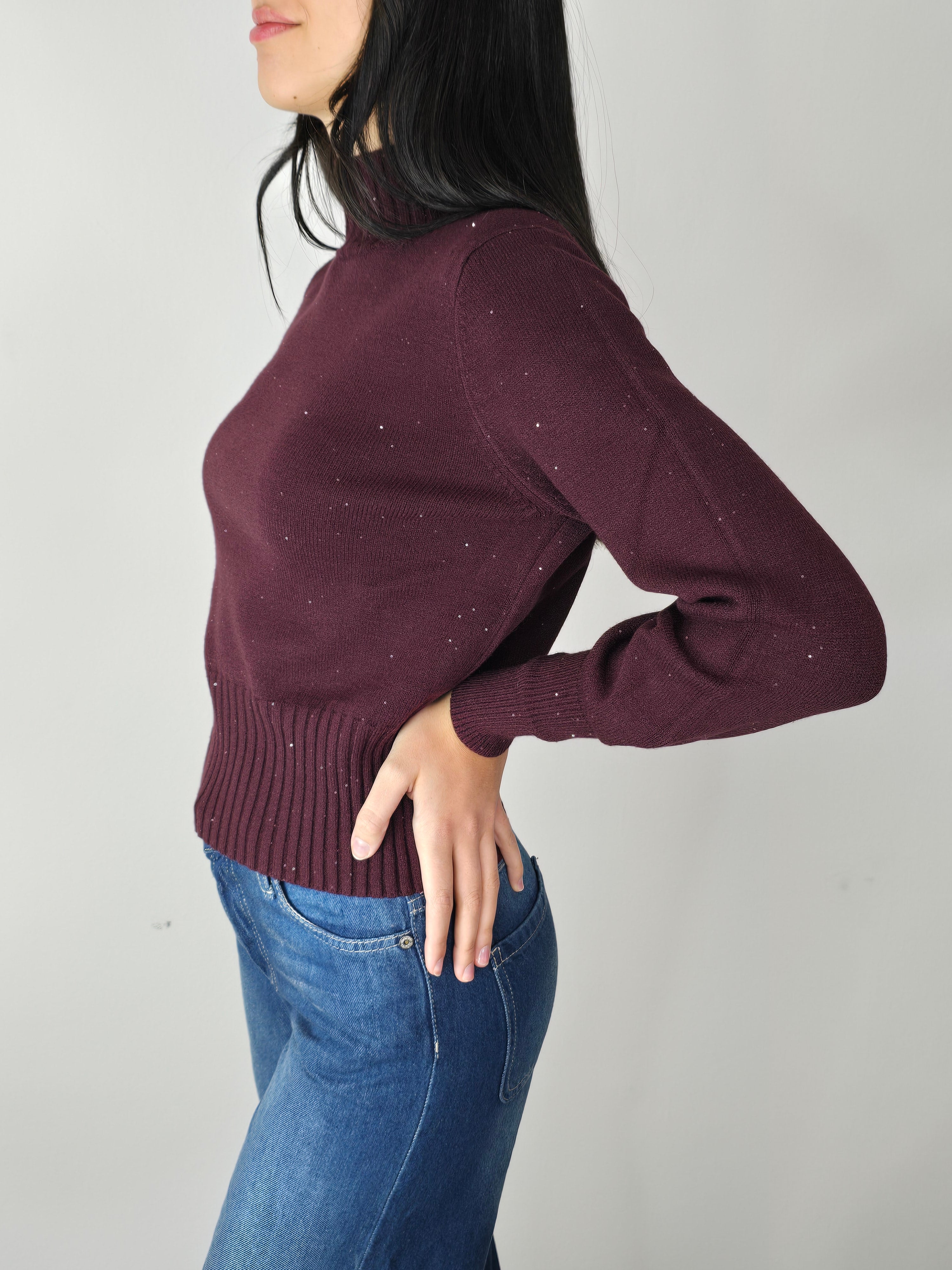 Maglione micro lurex Vino - Kikisix