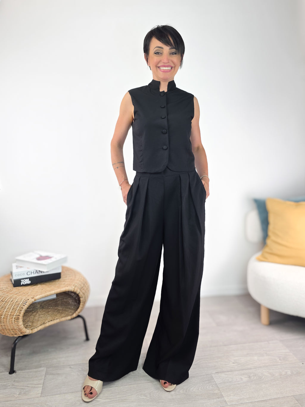 Susy Mix - Completo gilet e pantalone - Nero