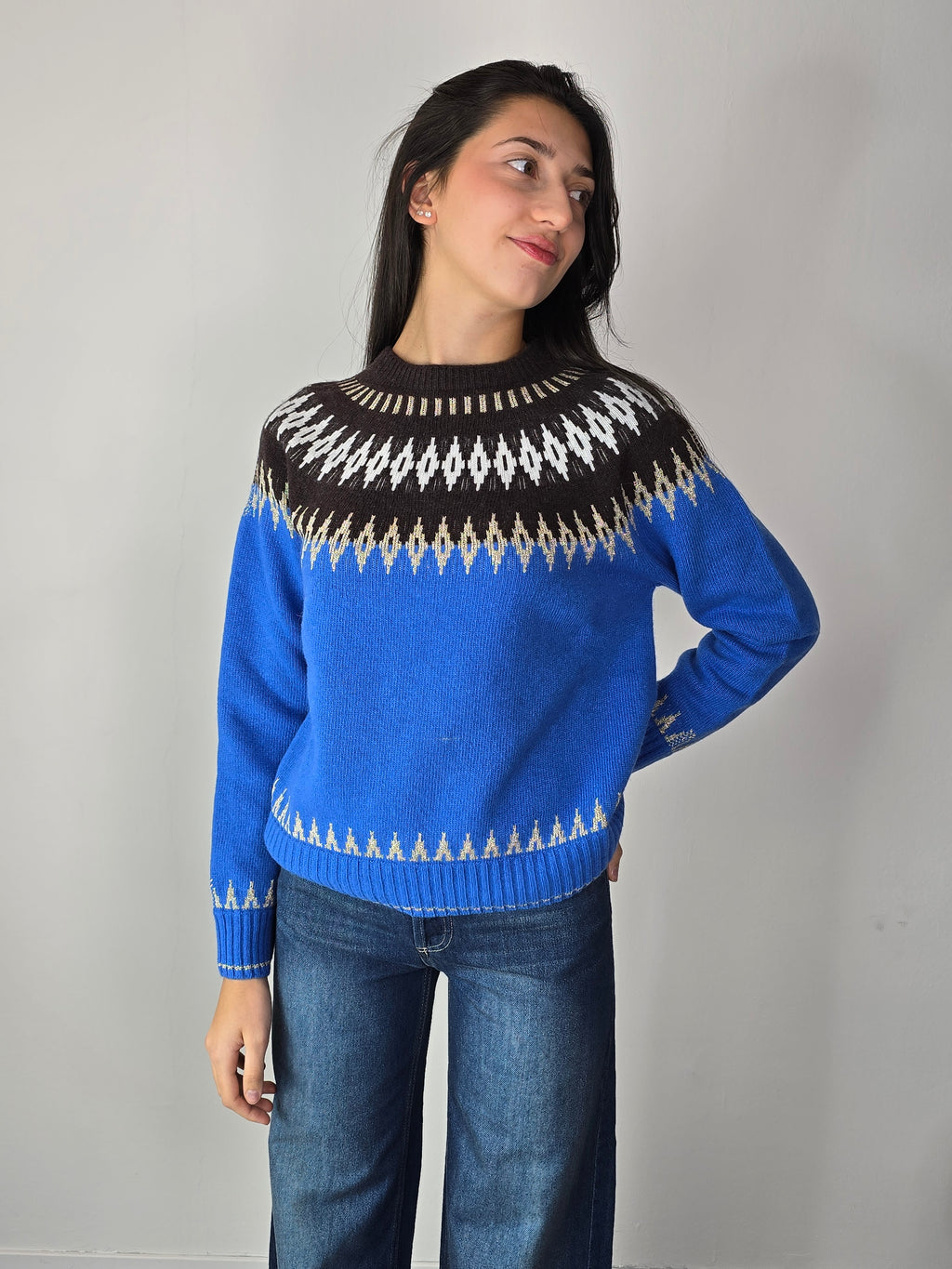 maglione nordico bluette FW 25 Tensione in