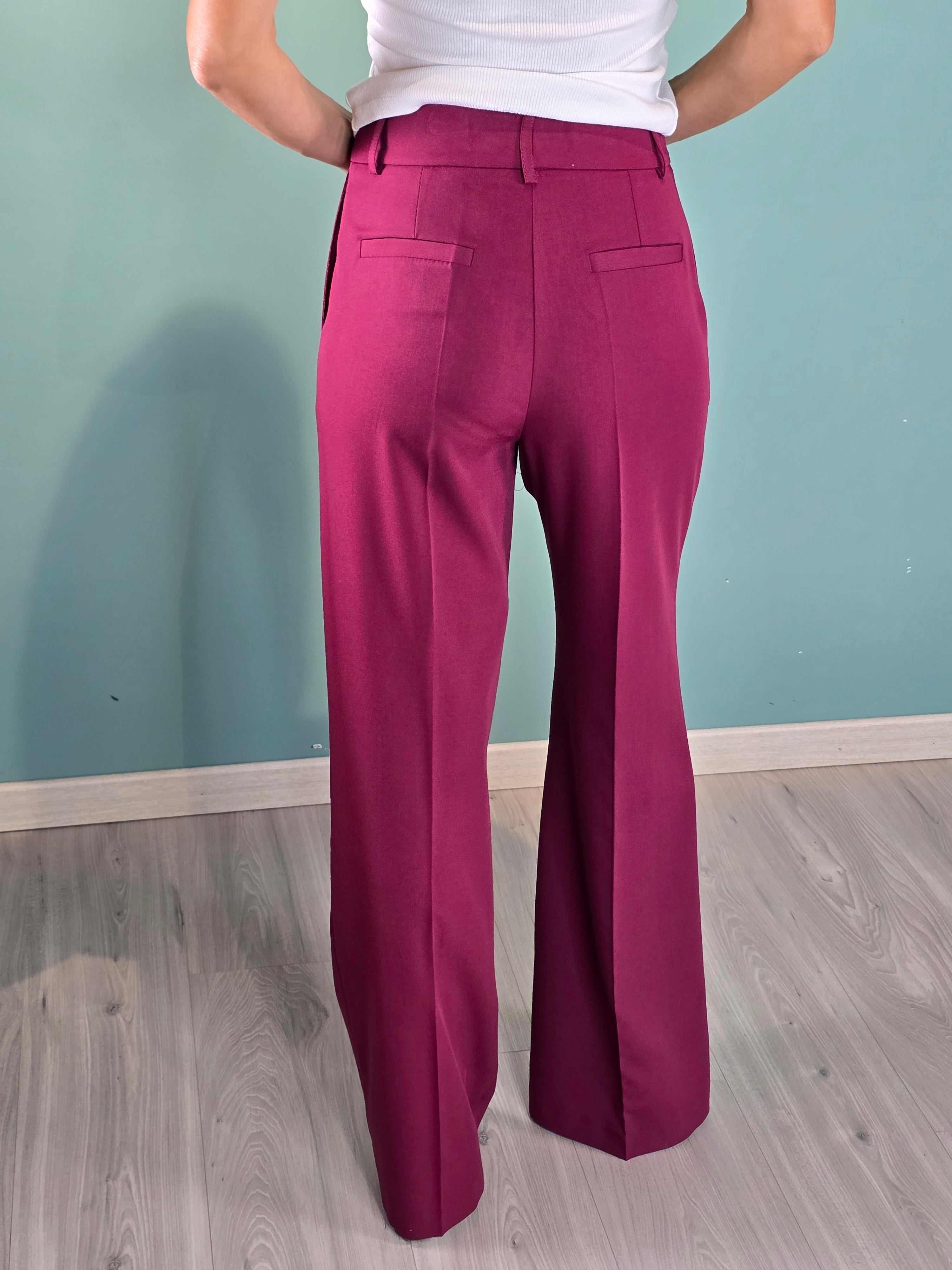 Pantalone So Chic pantaloni palazzo fit asciutto viola donna elegante