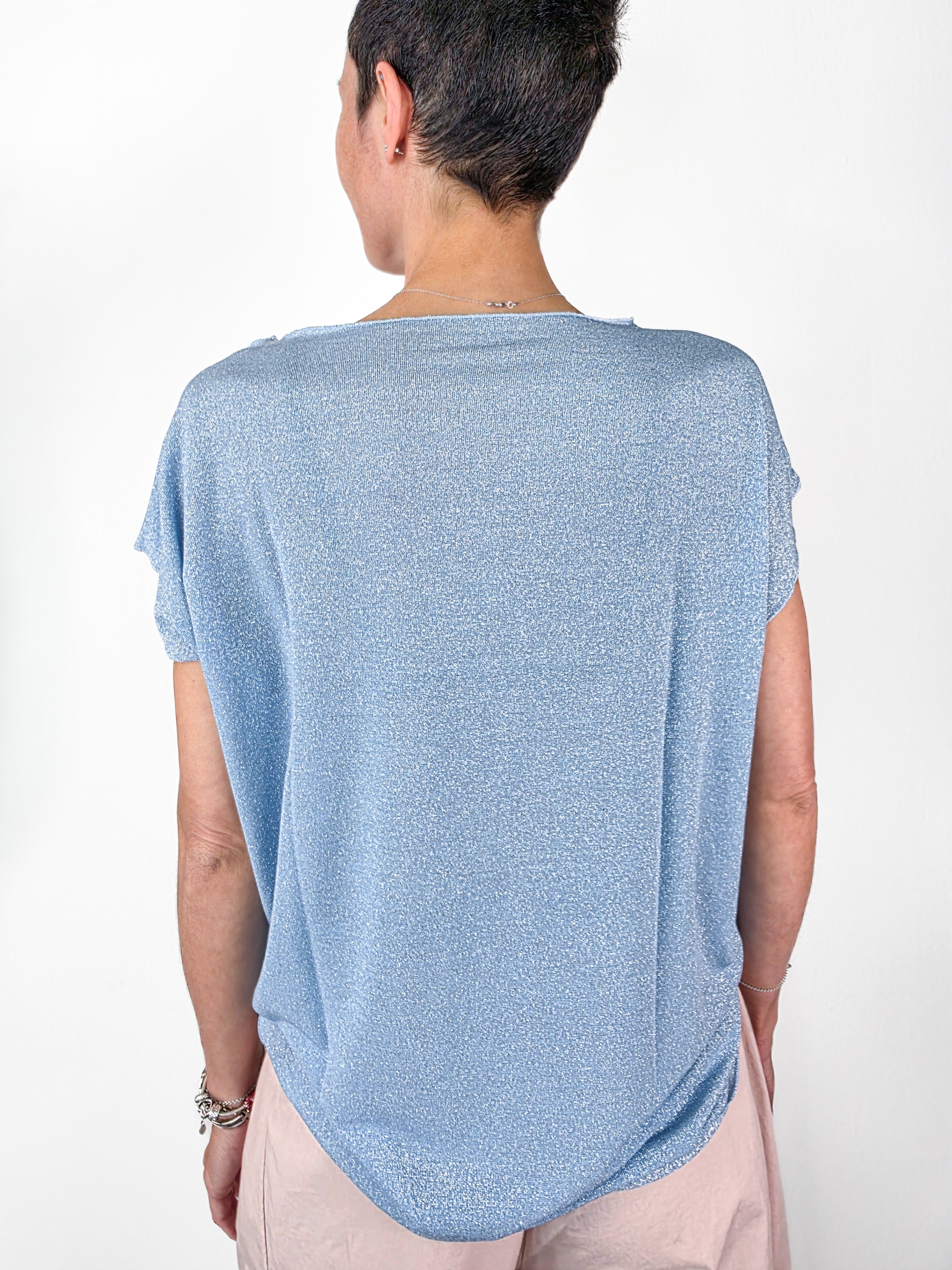 Susy Mix - Blusa in lurex - Cielo