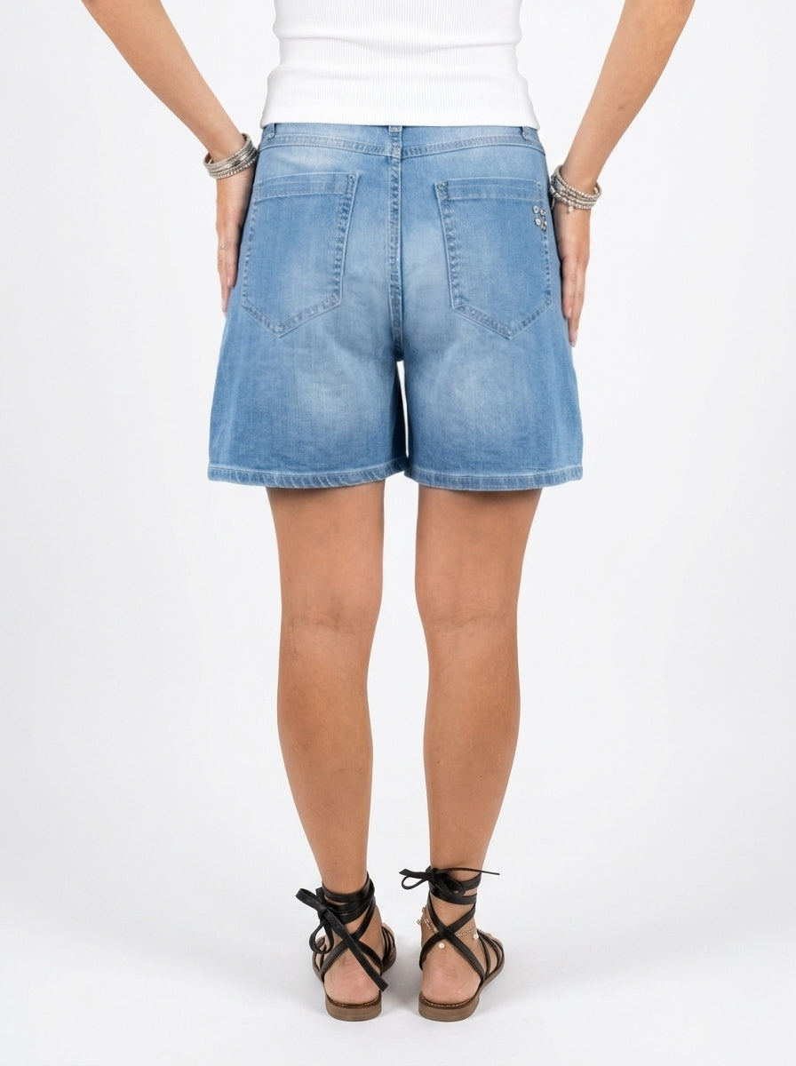 Please - Shorts Denim Taschine - Azzurro