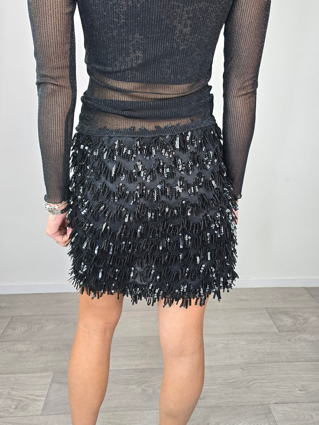 Minigonna in paillettes Nera - Vicolo