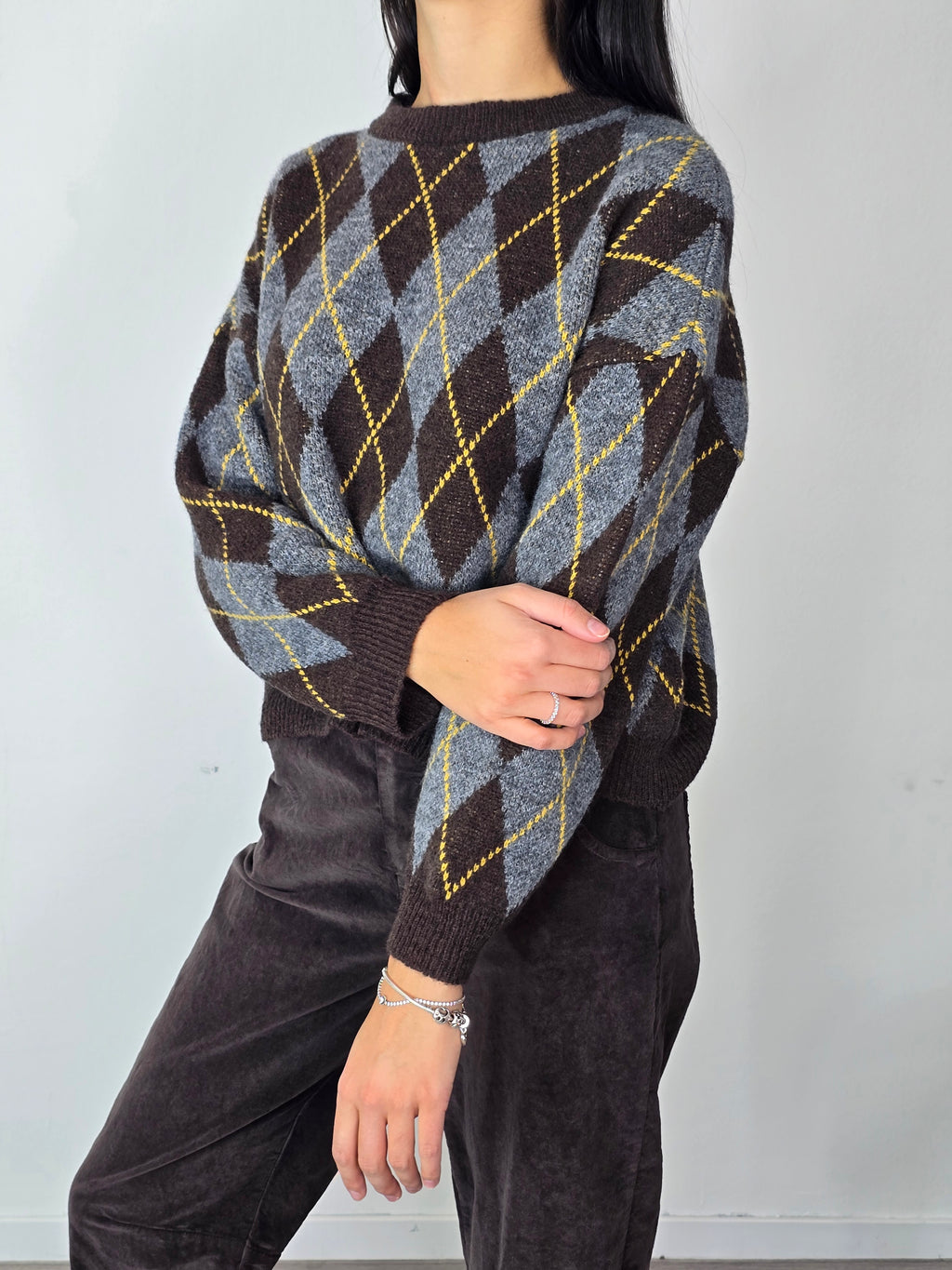 Maglione a rombi Moro e Grigio - Kontatto