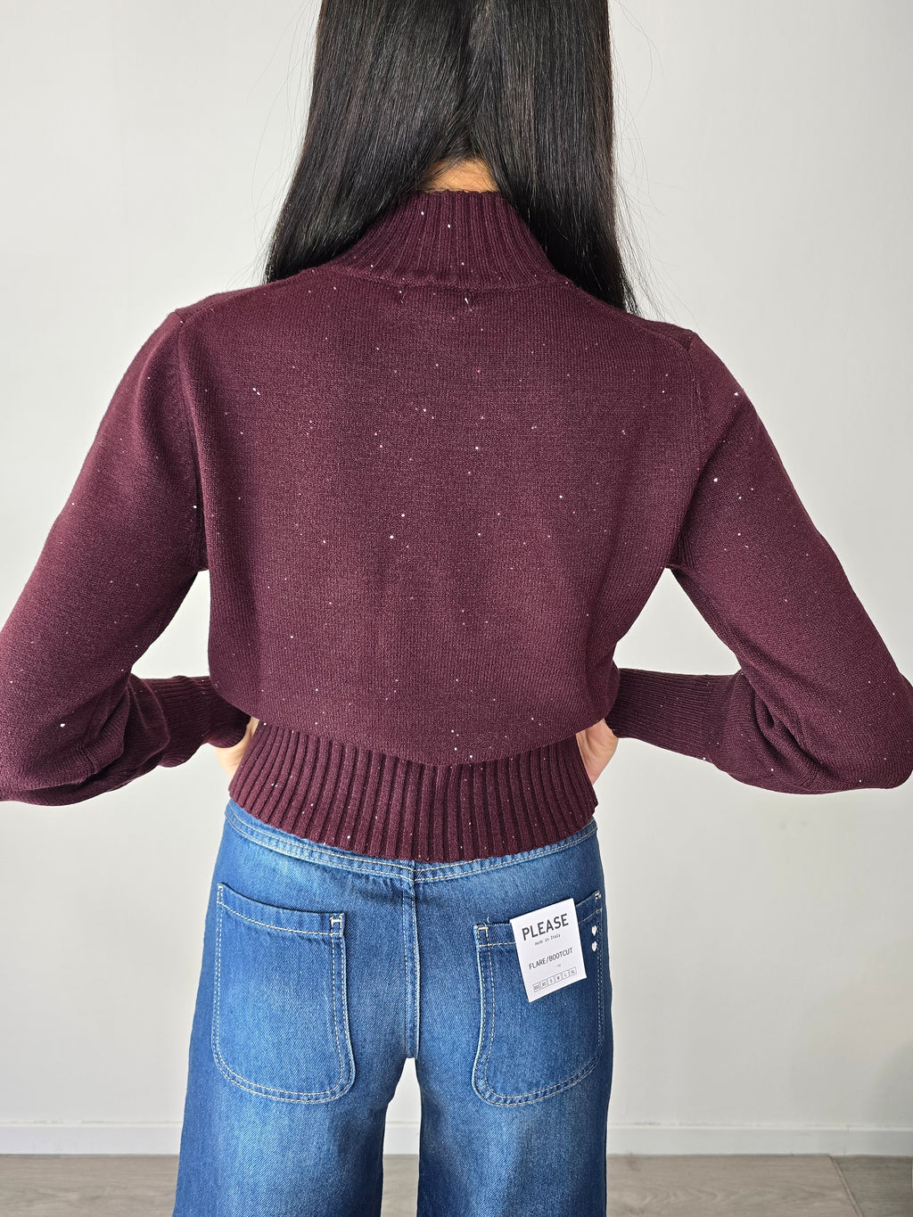 Maglione micro lurex Vino - Kikisix