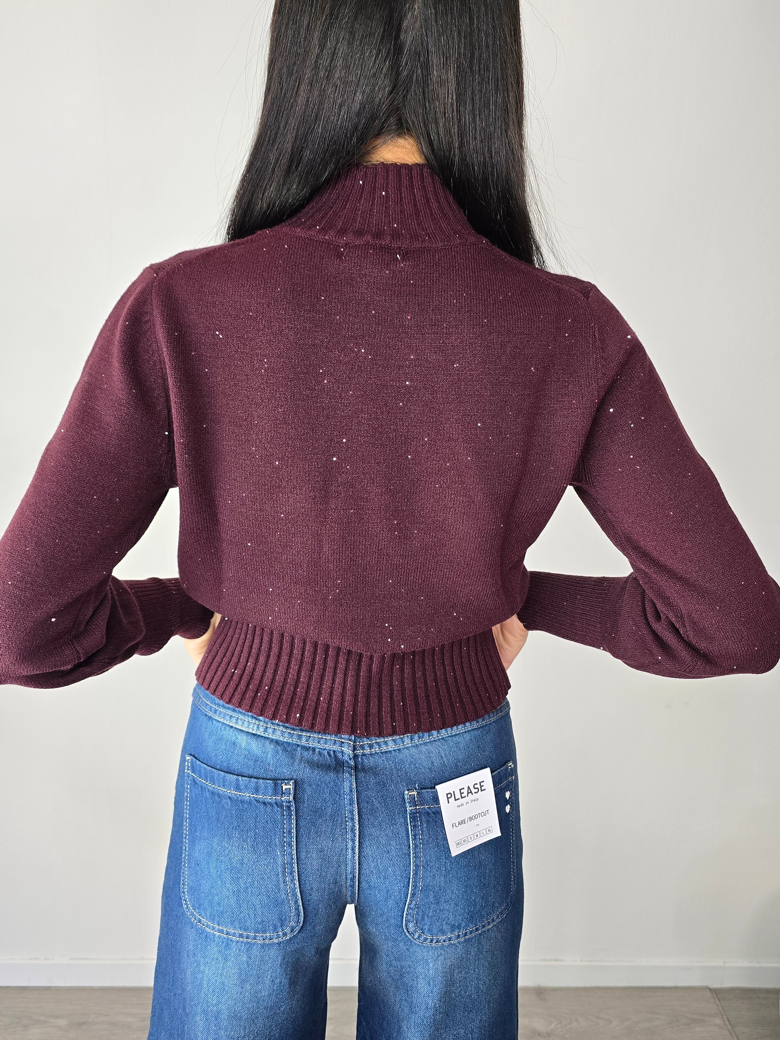 Maglione micro lurex Vino - Kikisix