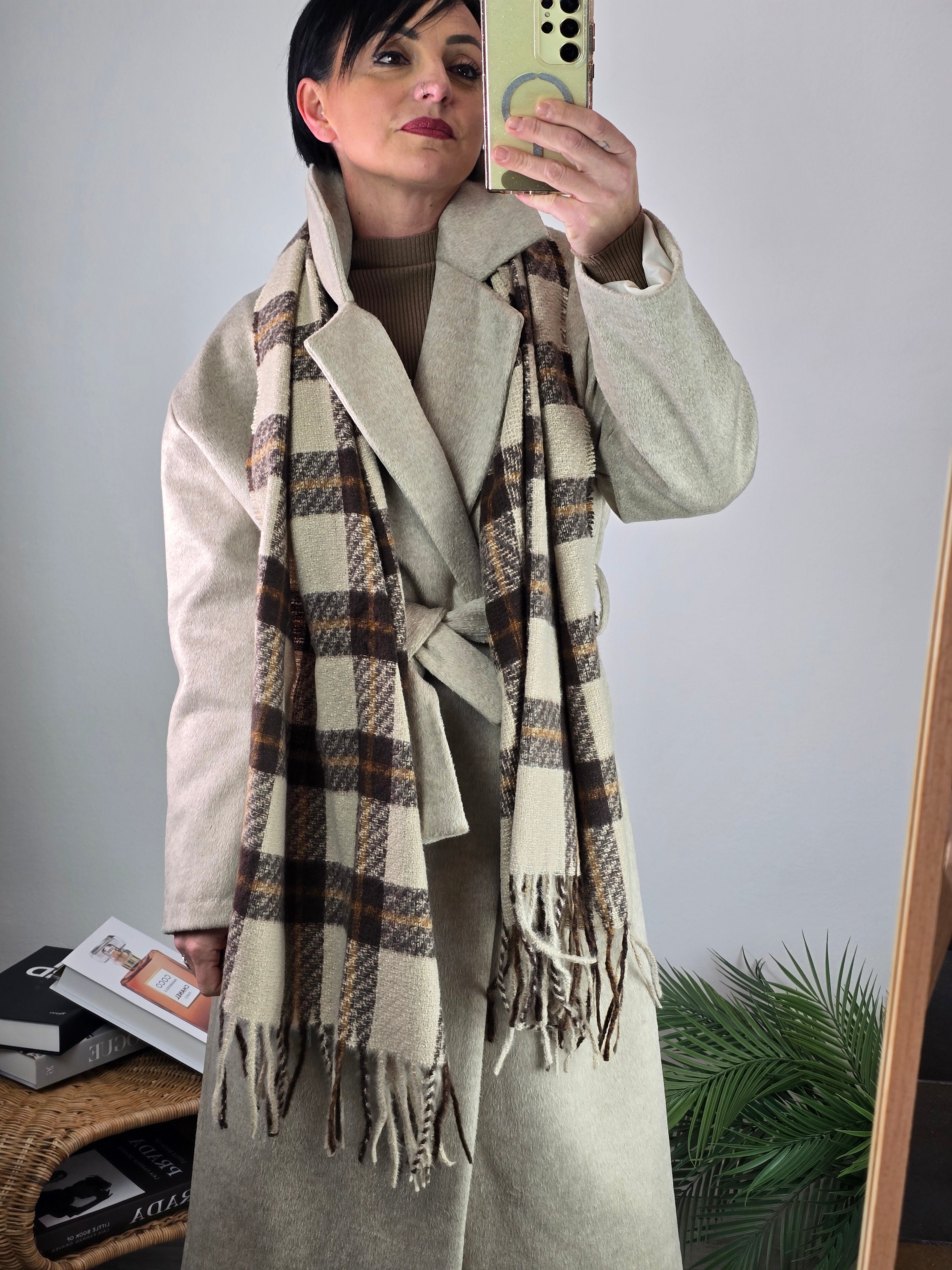 Cappotto lungo con cintura