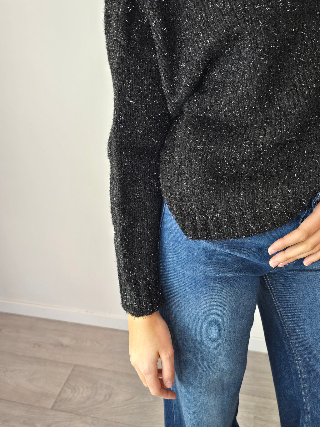 Maglione lurex Nero .- Kikisix