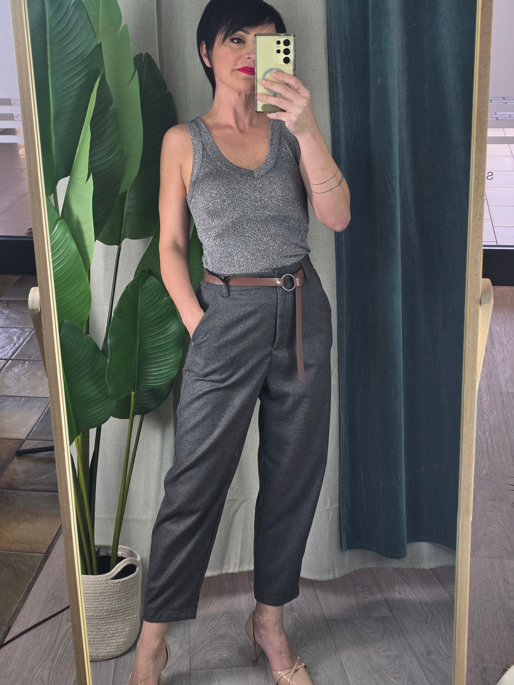 pantalone donna grigio Please FW 25