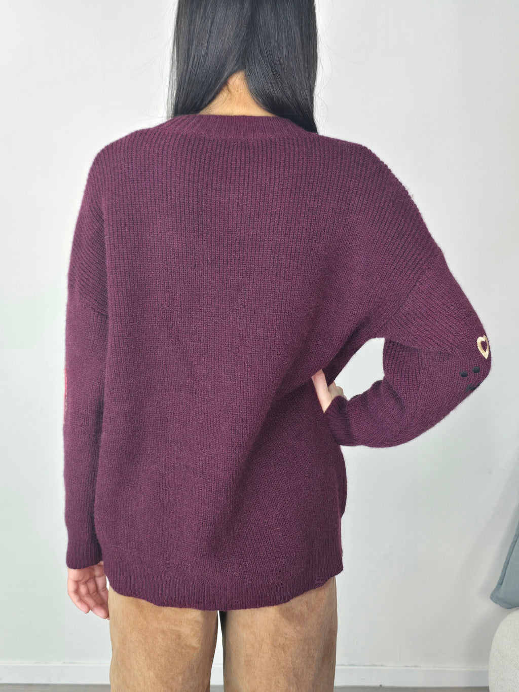 Cardigan lungo Bordeaux - Kontatto