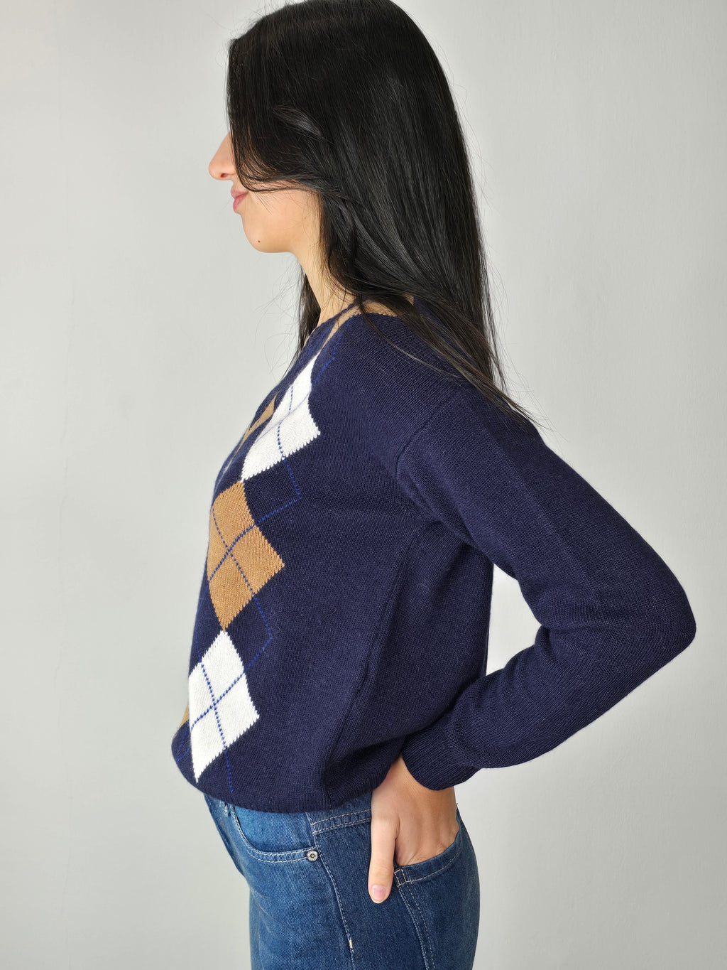 Maglione a rombi Blu - Tensione In