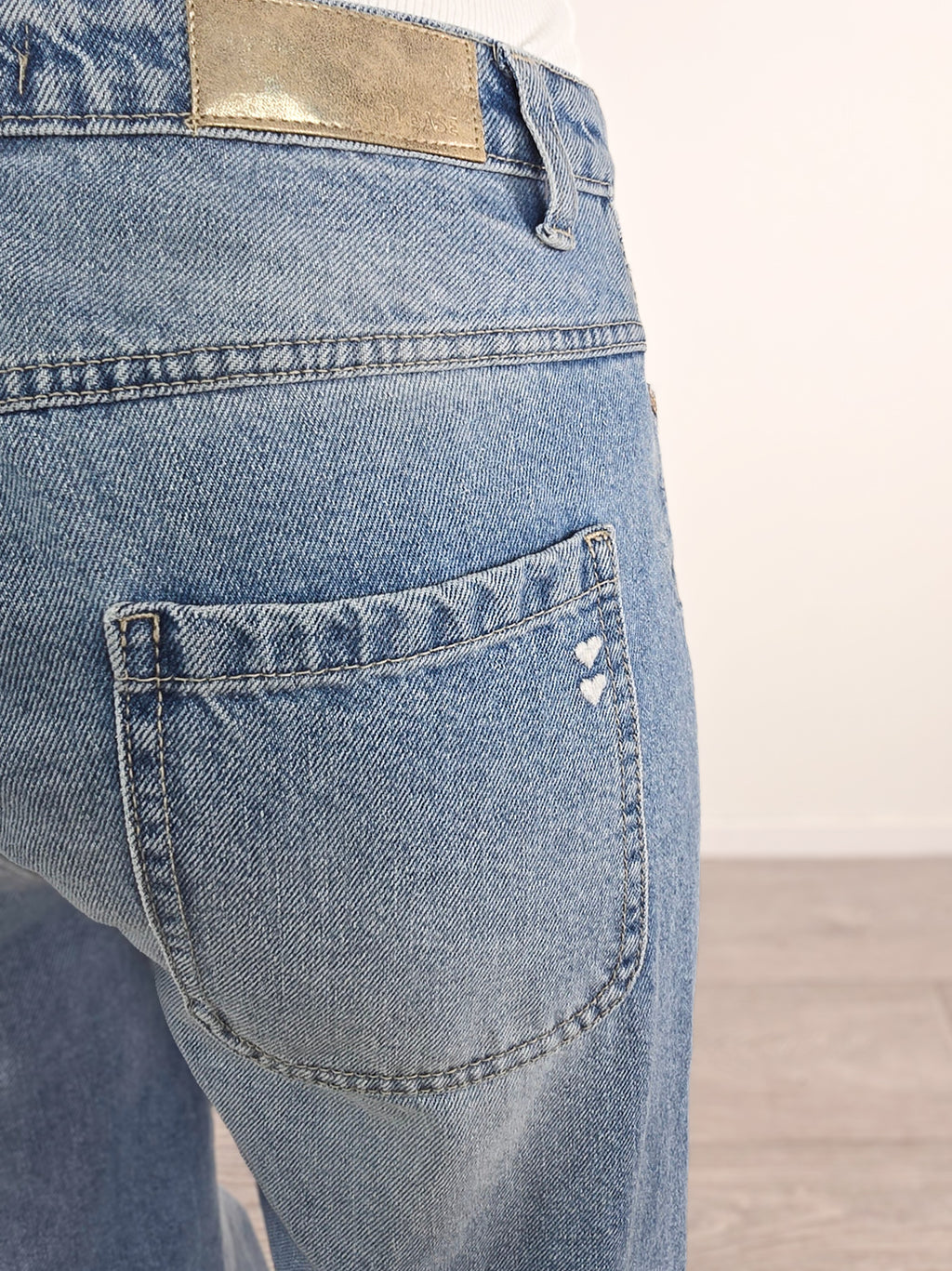 Please - Denim con dettaglio macramè - Azzurro