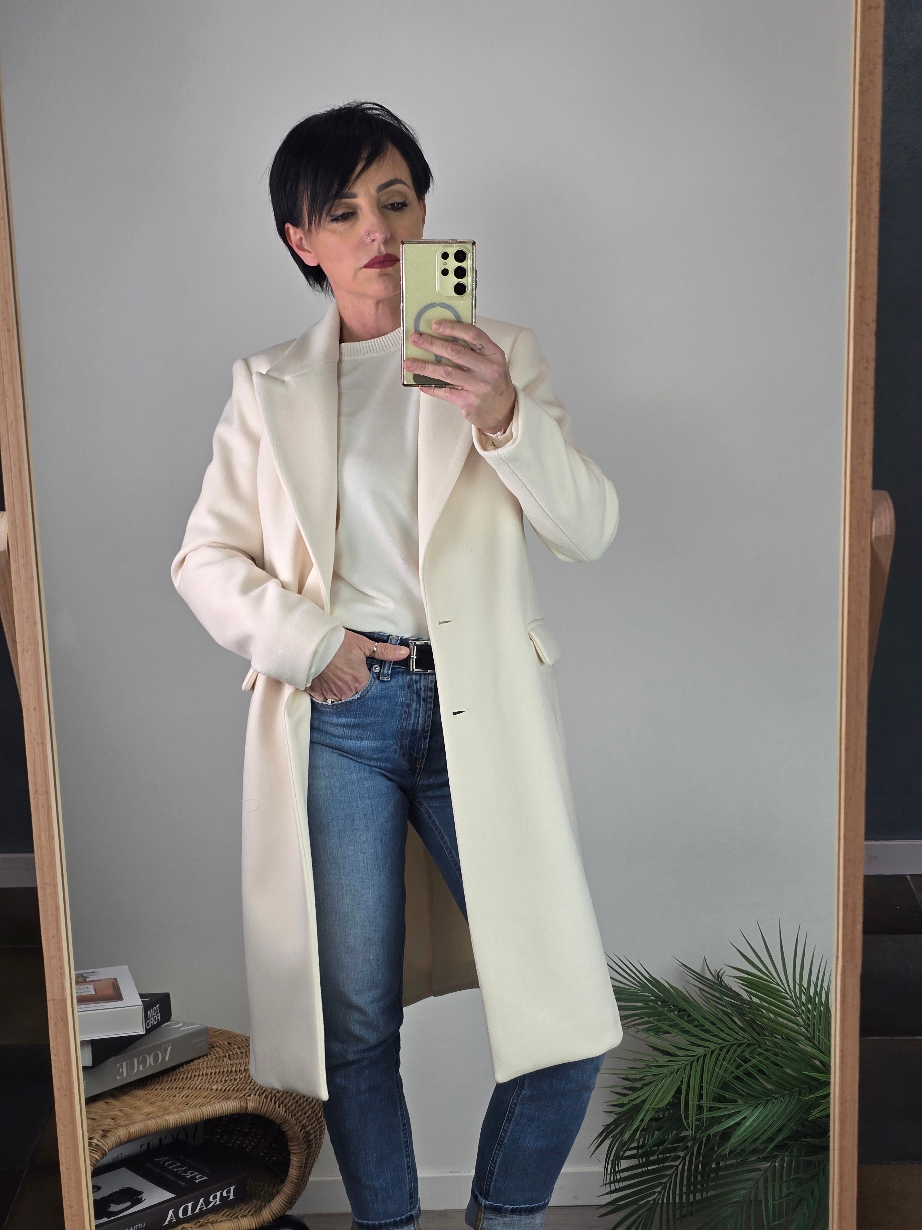 Cappotto sfiancato panna