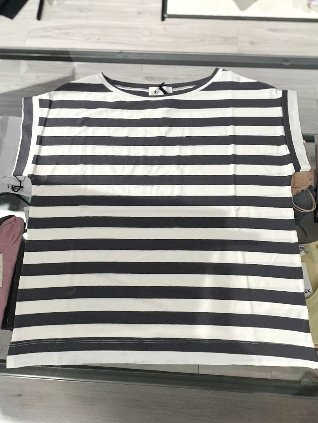 Vicolo - T-shirt a scatola righe - Antracite