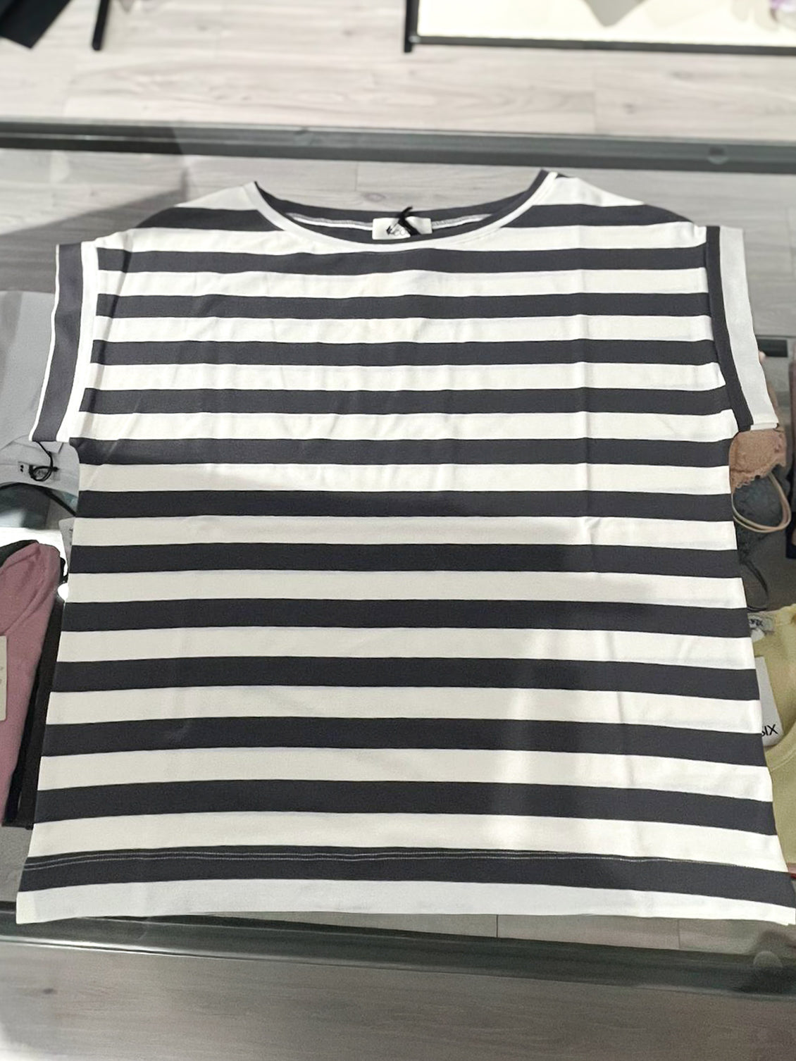 Vicolo - T-shirt a scatola righe - Antracite