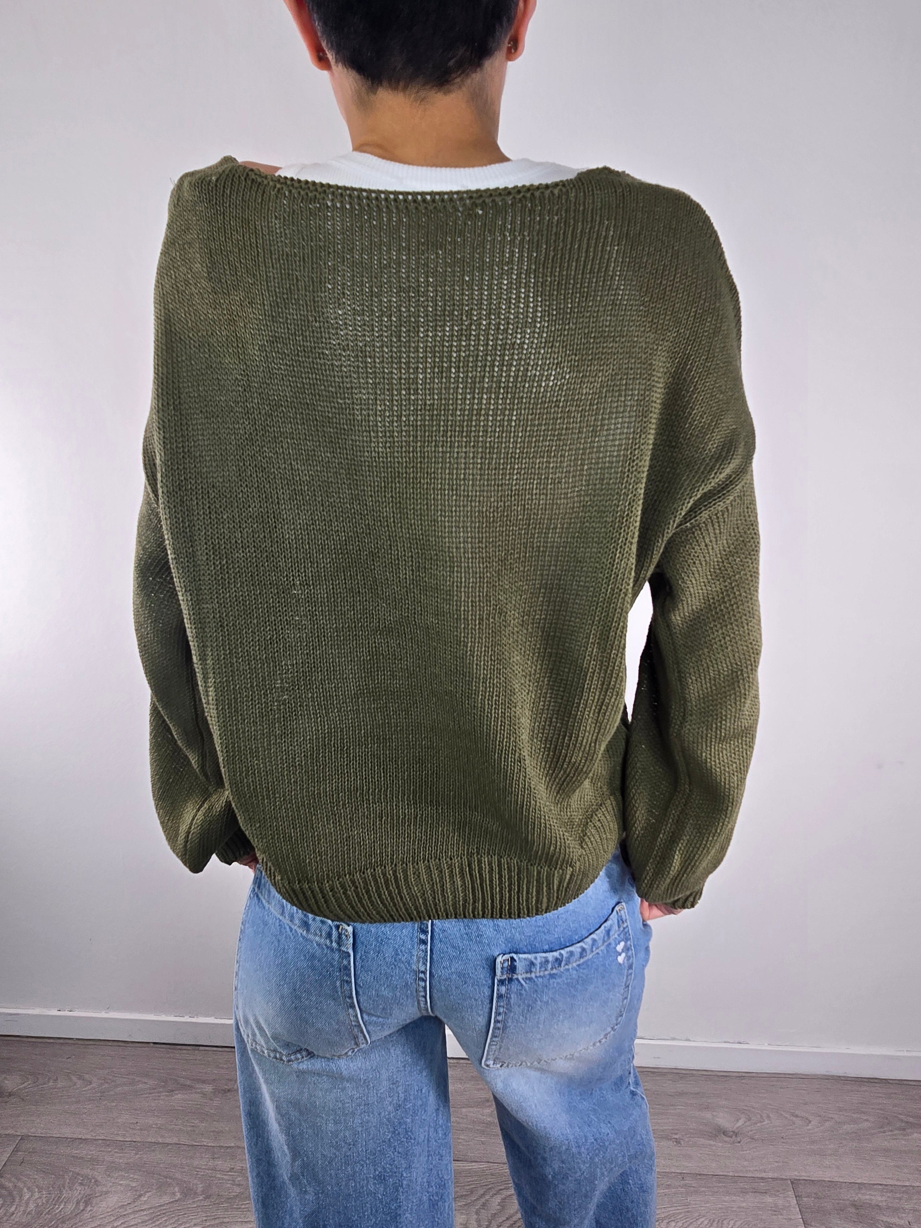 Please - Maglia con nodo - Militare